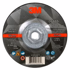 3M 6465  ~  Cut & Grind Wheel Quick Change Type 27 (5 Inch x 1/8 Inch x 5/8 Inch-11)
