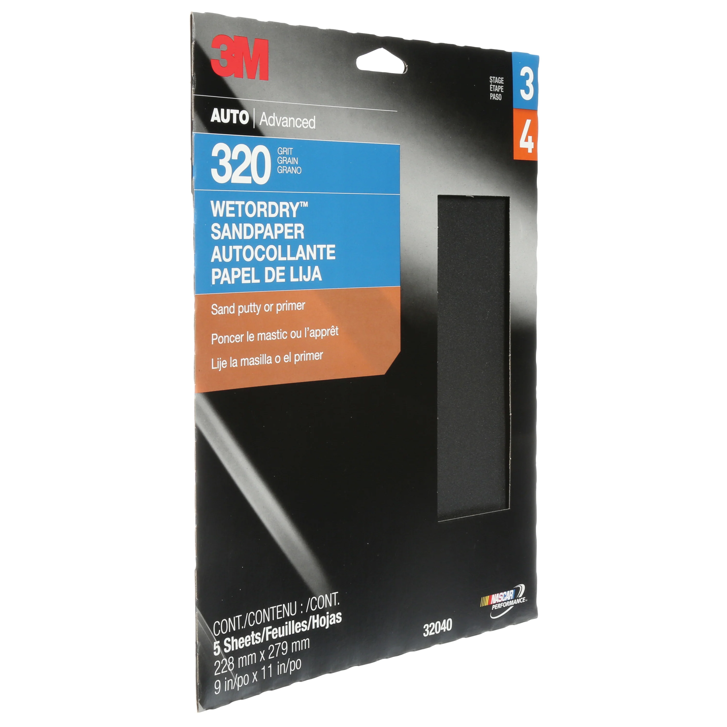 3M 32040  ~  Wetordry Sandpaper 320 Grit - 9 Inch x 11 Inch