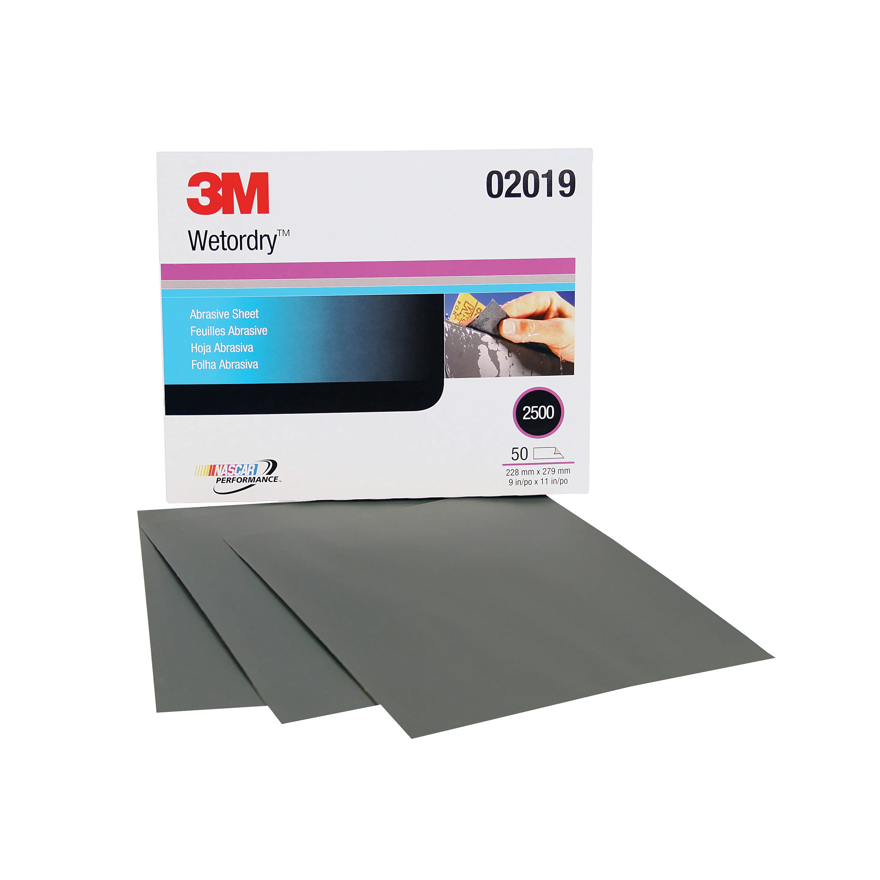 3M 02019  ~  Wetordry Sandpaper 2500 Grit Silicon Carbide 401Q A-Weight (9 Inch x 11 Inch)