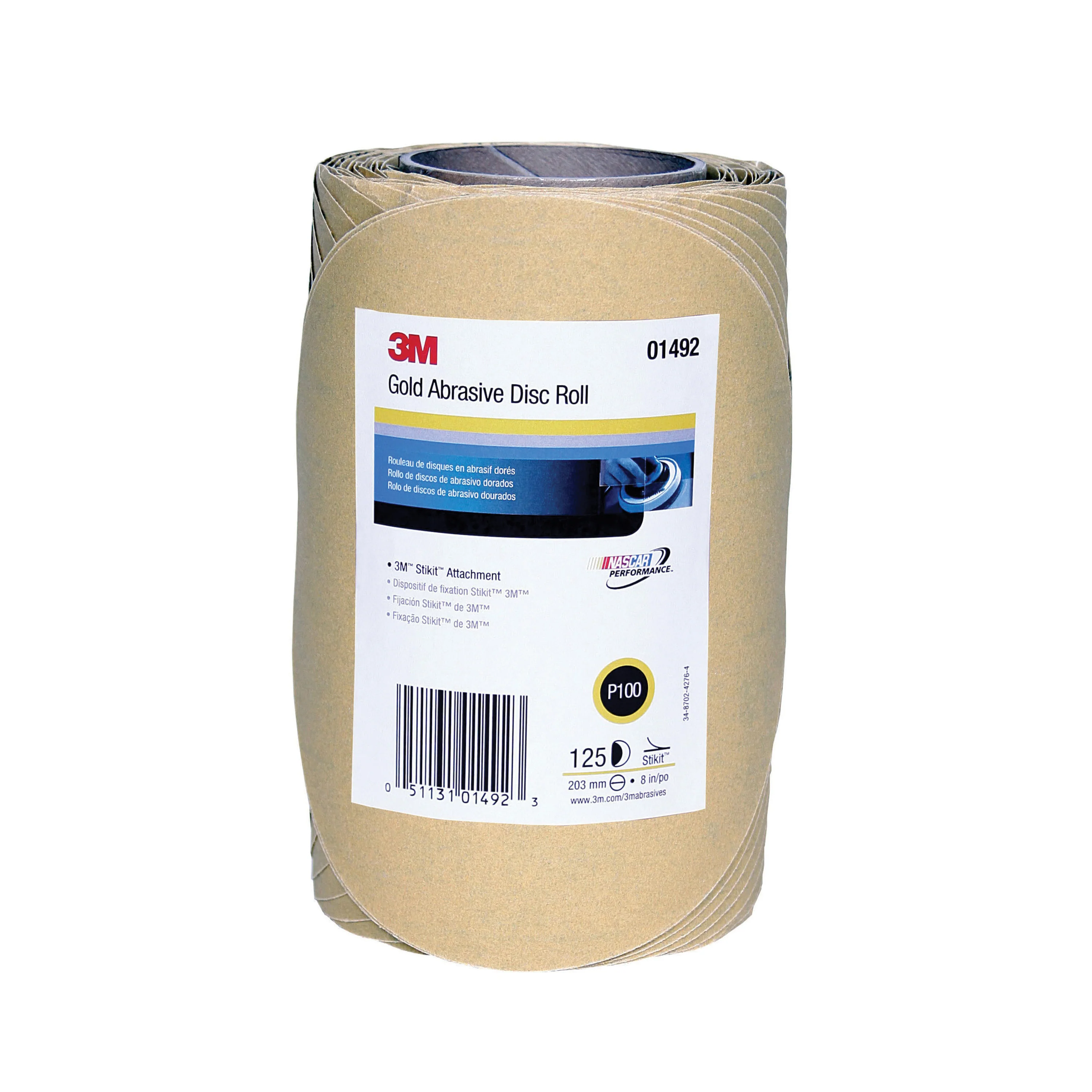 3M 01492  ~  Self Adhesive Paper (PSA) Discs 8 Inch 236U Material Aluminum Oxide in 100 Grit