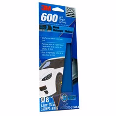 3M 31580-8  ~  Blue Sandpaper 600 Grit - 3.66 Inch x 9 Inch