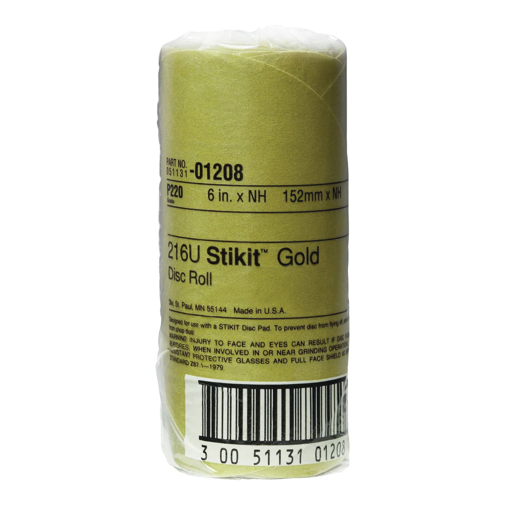 3M 01208  ~  Self Adhesive Paper (PSA) Discs 6 Inch 216U Material Aluminum Oxide in 220 Grit