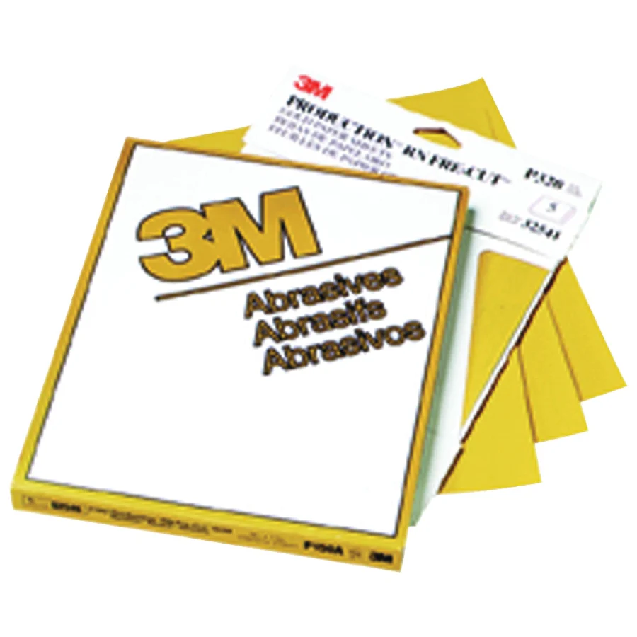 3M 02548  ~  Production Resinite Gold 100 Grit Aluminum Oxide 216U Paper Sanding Sheets - 9 Inch x 11 Inch
