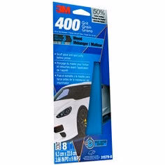 3M 31579-8  ~  Blue Sandpaper 400 Grit - 3.66 Inch x 9 Inch