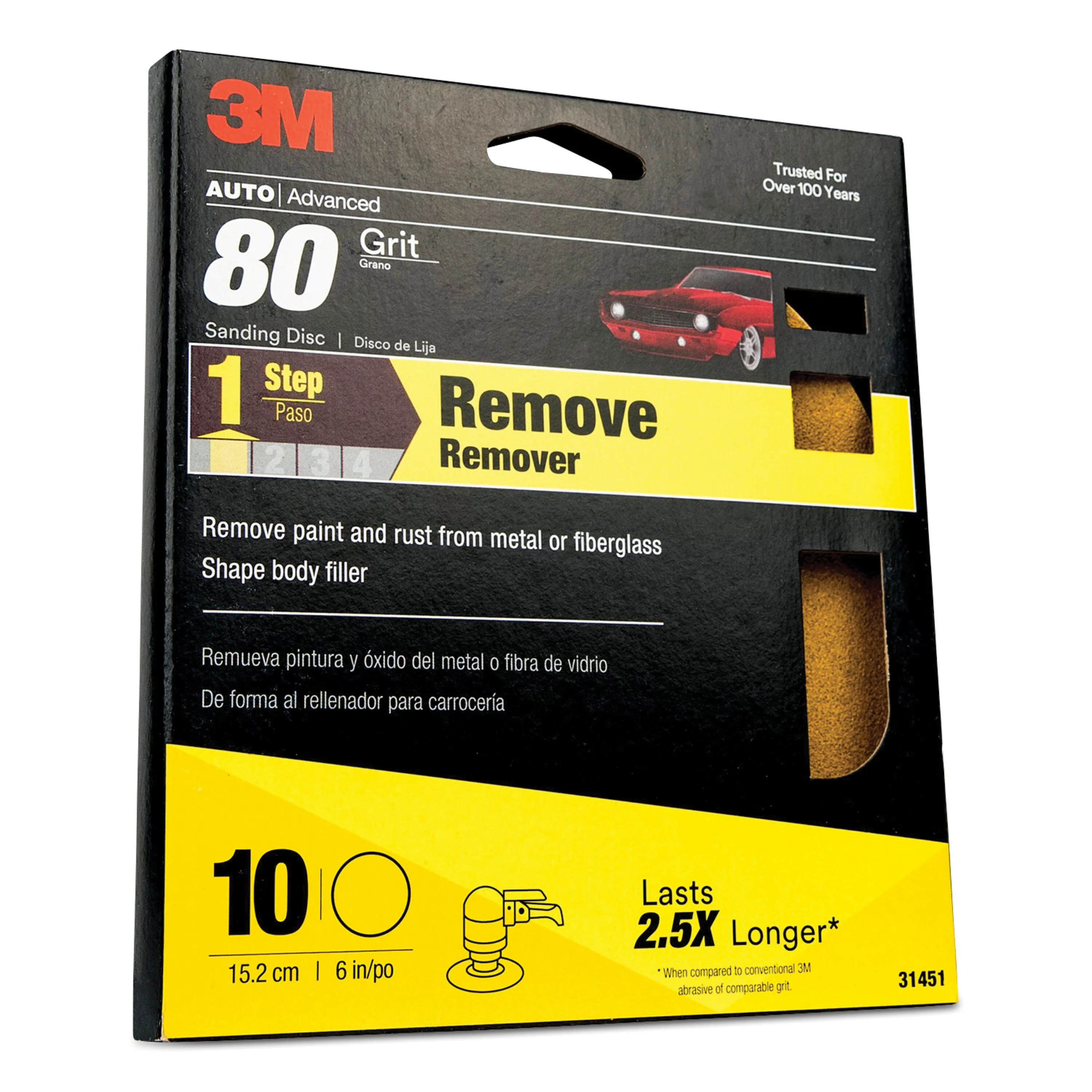 3M 31451  ~  Sanding Discs with Stikit Attachment 80 Grit 6 Inch