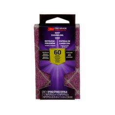 3M 2500PGT-60C-UF  ~  Pro Grade Precision Dust Channeling Sanding Sponge Coarse 60 Grit 4 1/2 Inch x 2 1/2 Inch x 1 Inch 1/Pack