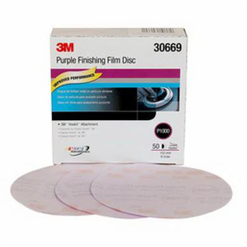 3M 30669  ~  6 Inch x Non-Vacuum Finishing 734U Aluminum Oxide 1000 Grit Velcro Film Disc
