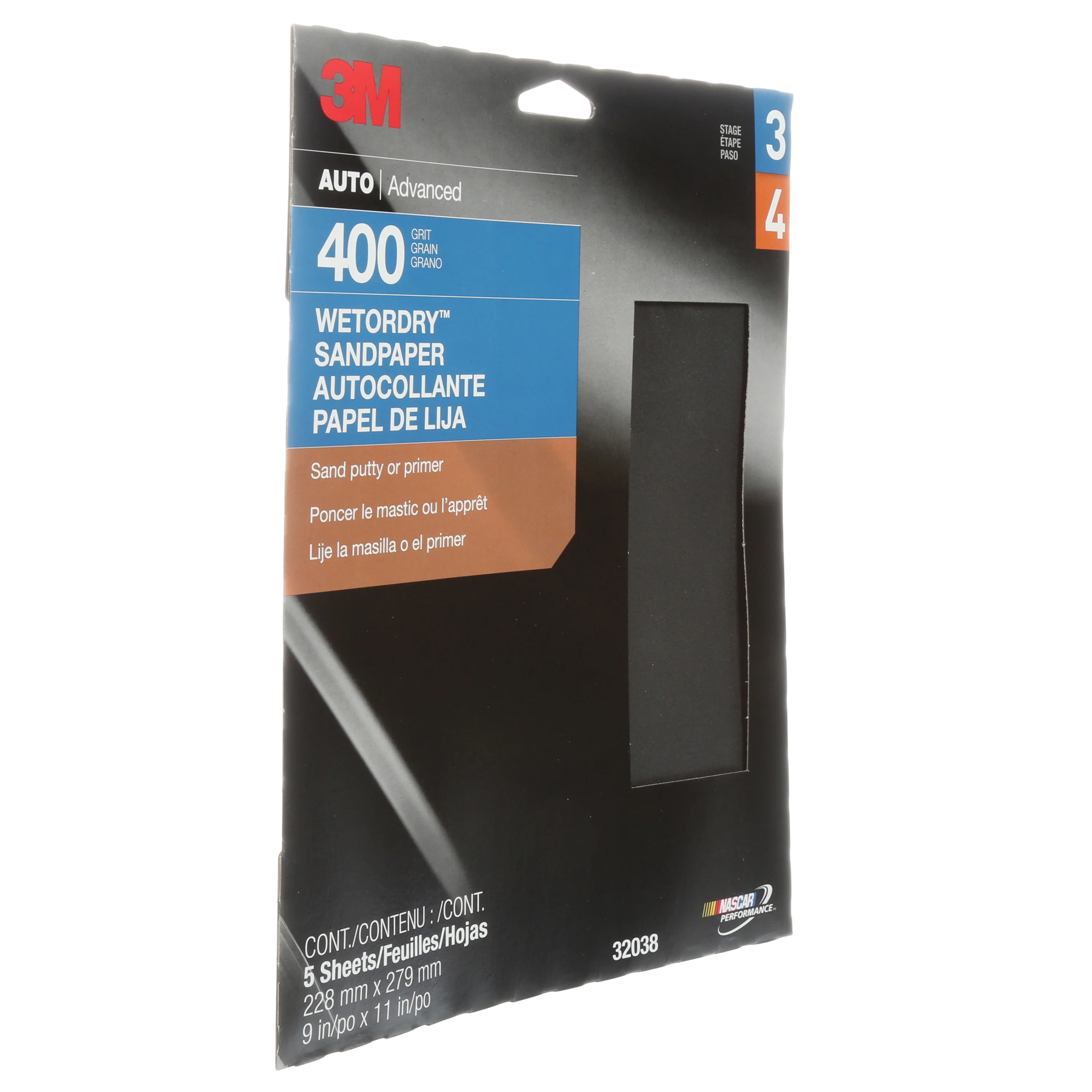 3M 32038  ~  Wetordry Sandpaper 400 Grit Silicon Carbide 401Q A-Weight (9 Inch x 11 Inch)