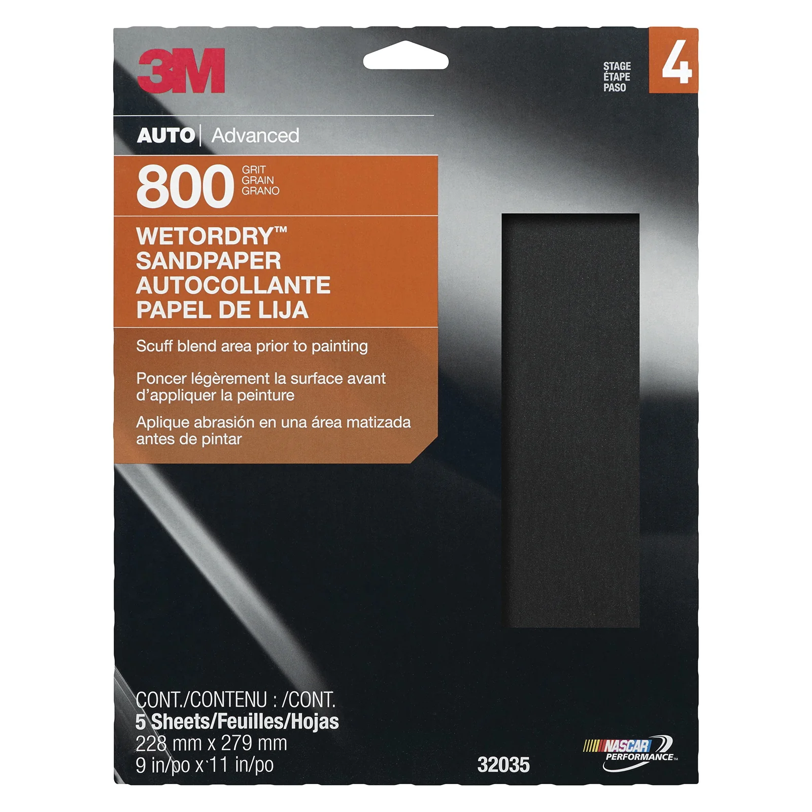 3M 32035  ~  Wetordry Sandpaper 800 Grit Silicon Carbide 401Q A-Weight (9 Inch x 11 Inch)