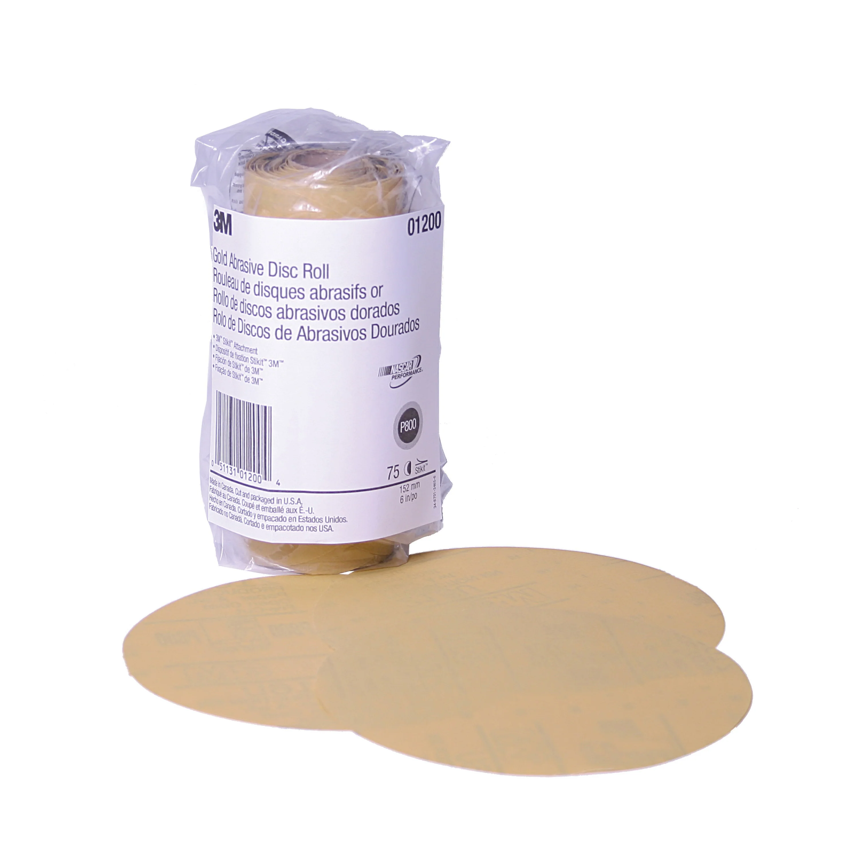 3M 01200  ~  Self Adhesive Paper (PSA) Discs 6 Inch 216U Material Aluminum Oxide in 800 Grit