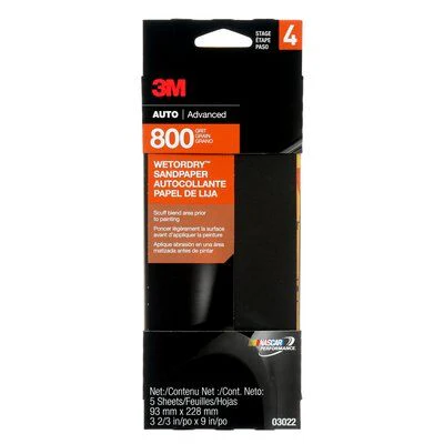 3M 03022NA  ~  Wetordry Sandpaper 800 grit (3 2/3 Inch x 9 Inch)