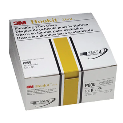 3M 00970  ~  6 Inch x Non-Vacuum 260L Aluminum Oxide 800 Grit Velcro Film Disc