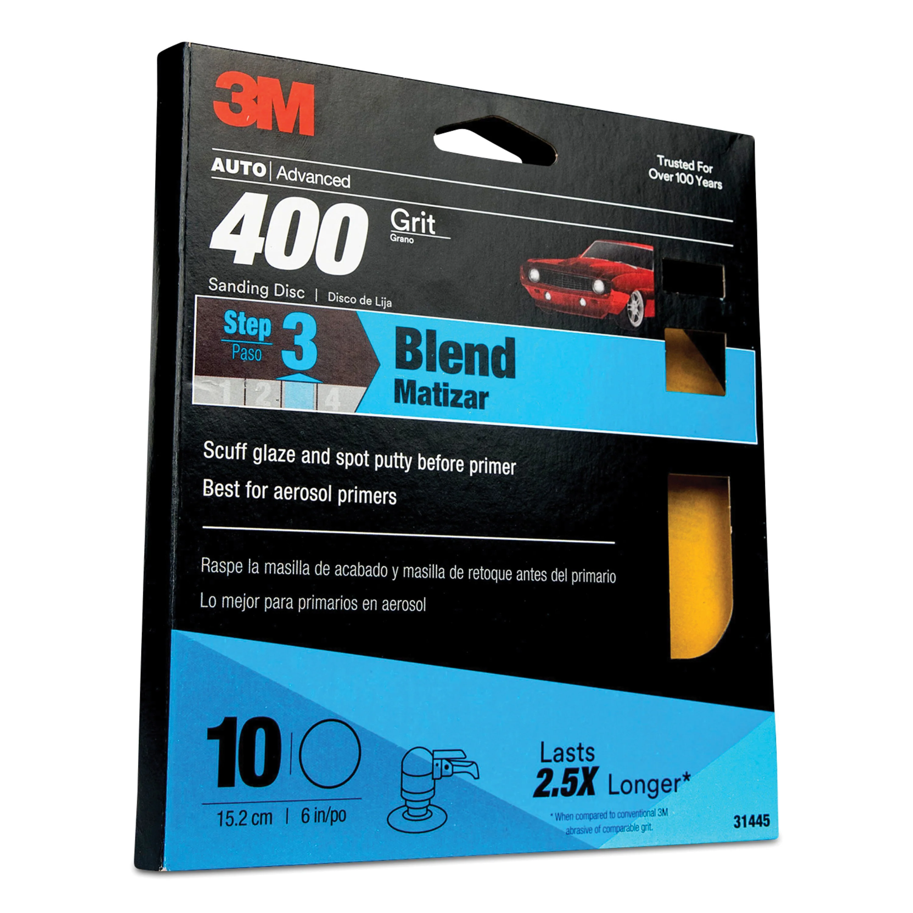 3M 31445  ~  Sanding Discs with Stikit Attachment 400 Grit 6 Inch