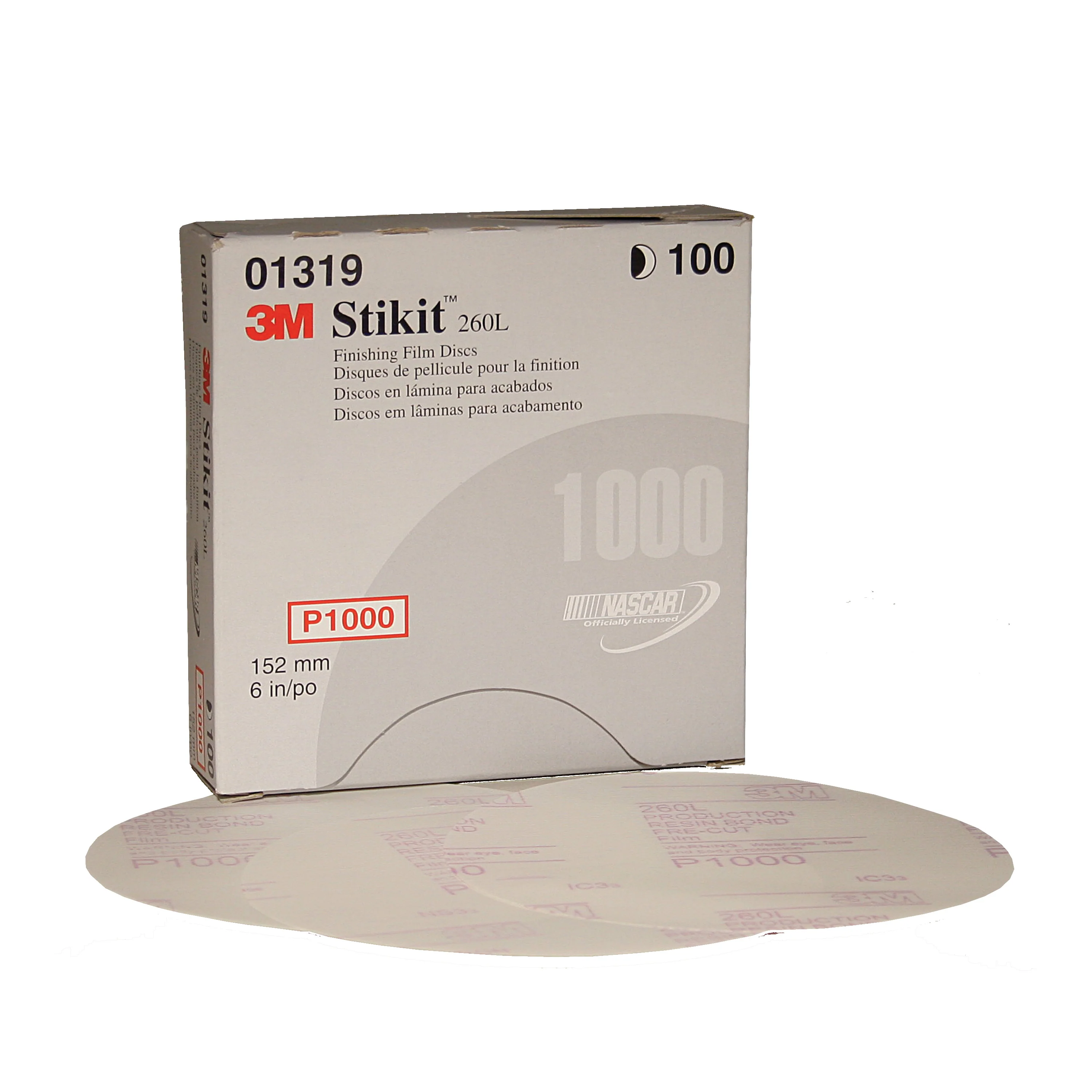 3M 01319  ~  Self Adhesive Film (PSA) Discs 6 Inch 260L Material Aluminum Oxide in 1000 Grit