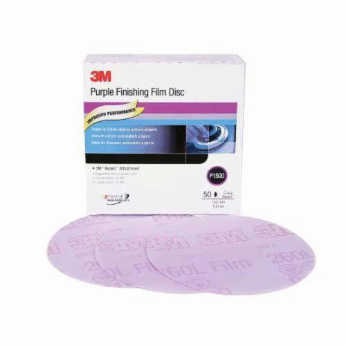 3M 30667  ~  6 Inch x Non-Vacuum Finishing 260L Aluminum Oxide 1500 Grit Velcro Film Disc