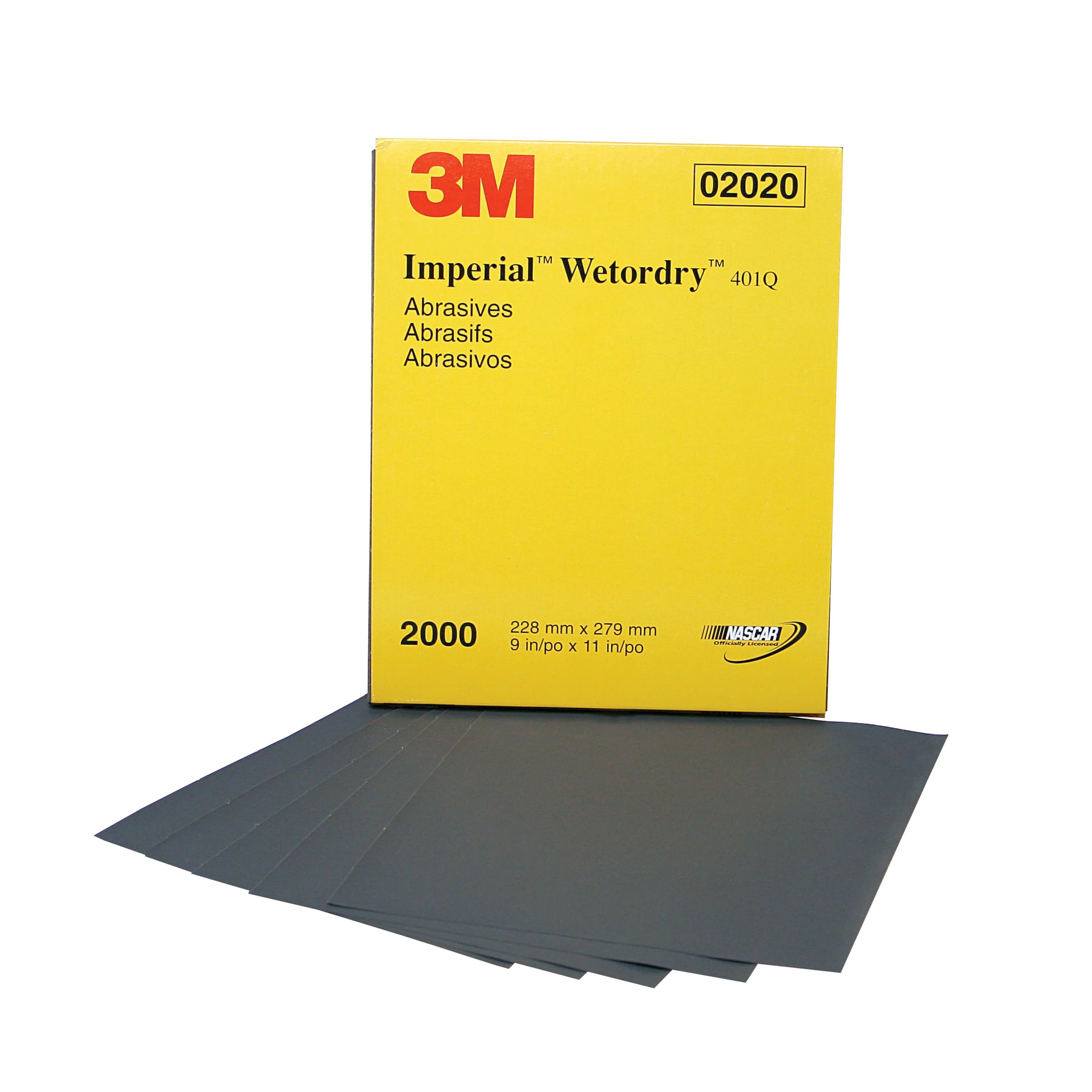 3M 02020  ~  Wetordry Sandpaper 2000 Grit Silicon Carbide 401Q A-Weight (9 Inch x 11 Inch)