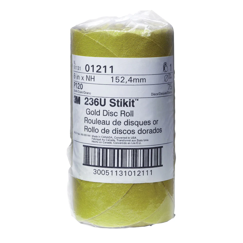 3M 01211  ~  Self Adhesive Paper (PSA) Discs 6 Inch 236U Material Aluminum Oxide in 120 Grit