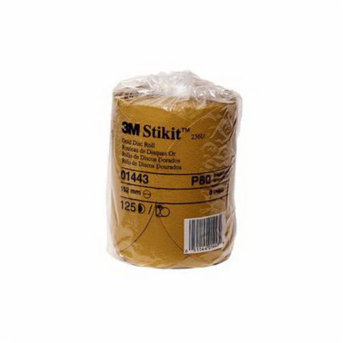 3M 01443  ~  Self Adhesive Paper (PSA) Discs 6 Inch 236U Material Aluminum Oxide in 80 Grit