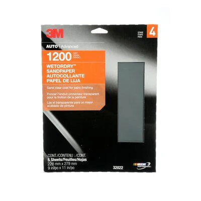 3M 32021  ~  Wetordry Sandpaper 1000 Grit Silicon Carbide 401Q A-Weight (9 Inch x 11 Inch)