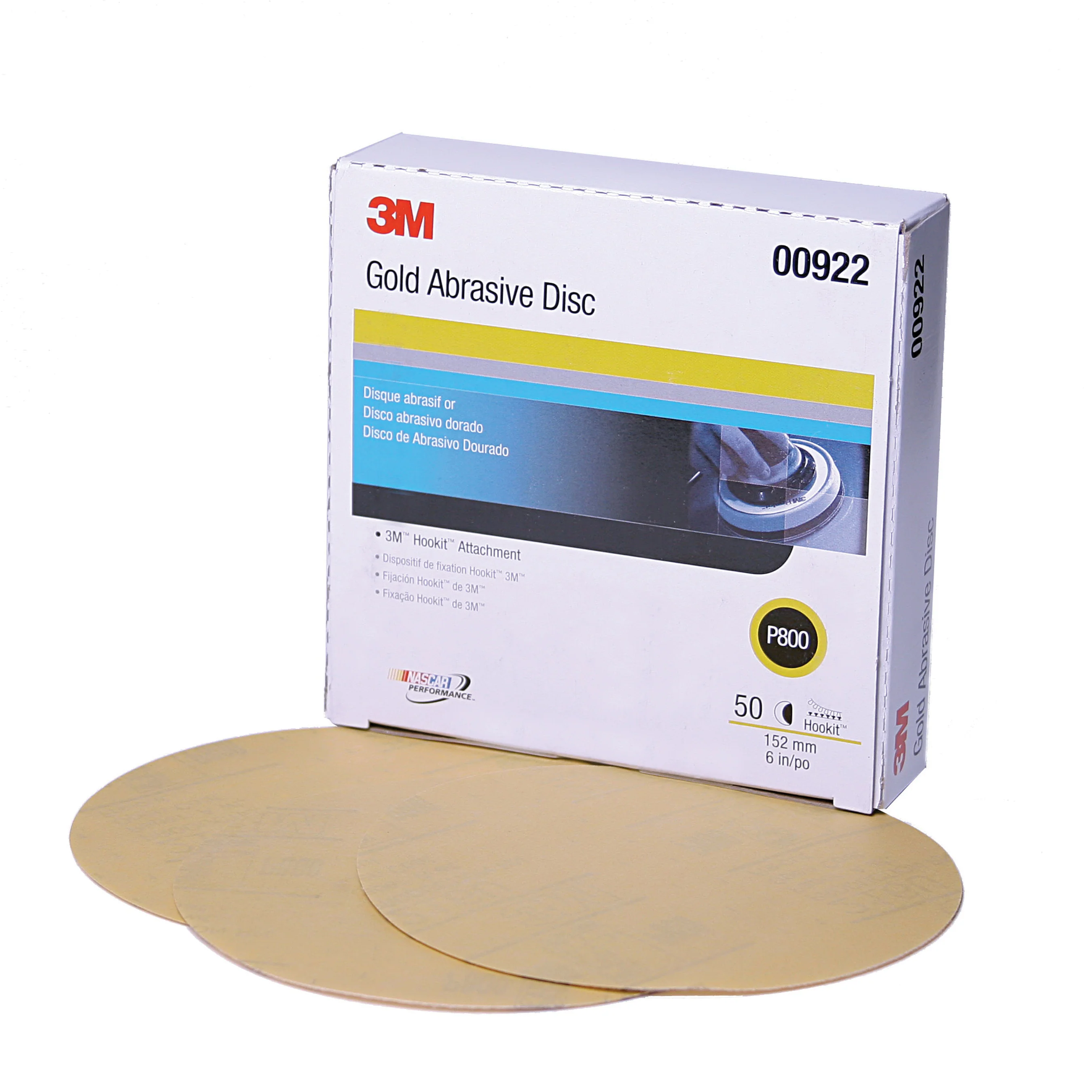3M 00922  ~  6 Inch x Non-Vacuum 216U Aluminum Oxide 800 Grit Paper Velcro Disc