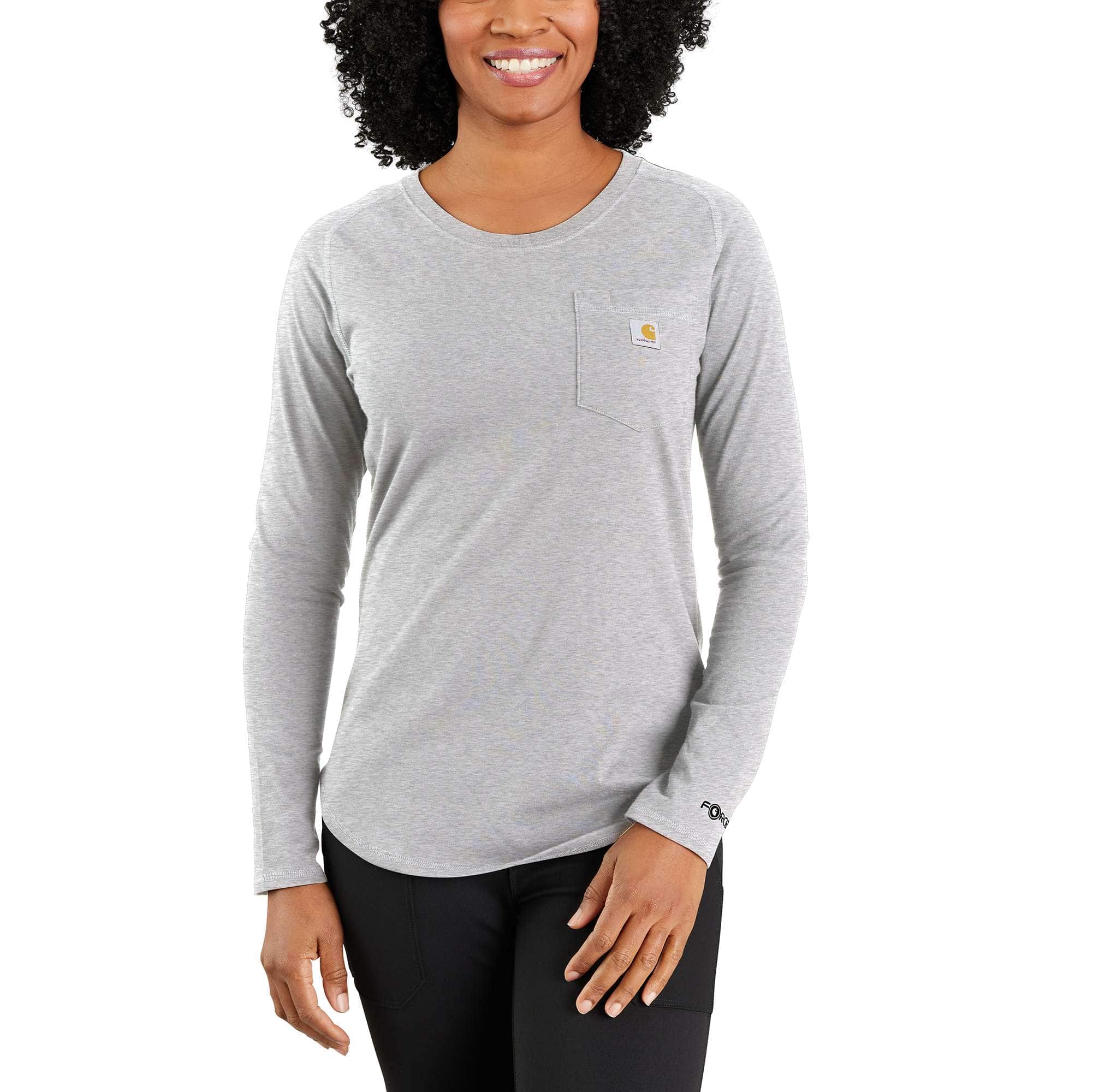 Women's Carhartt Force® Relaxed Fit Midweight Long-Sleeve Pocket T-Shirt