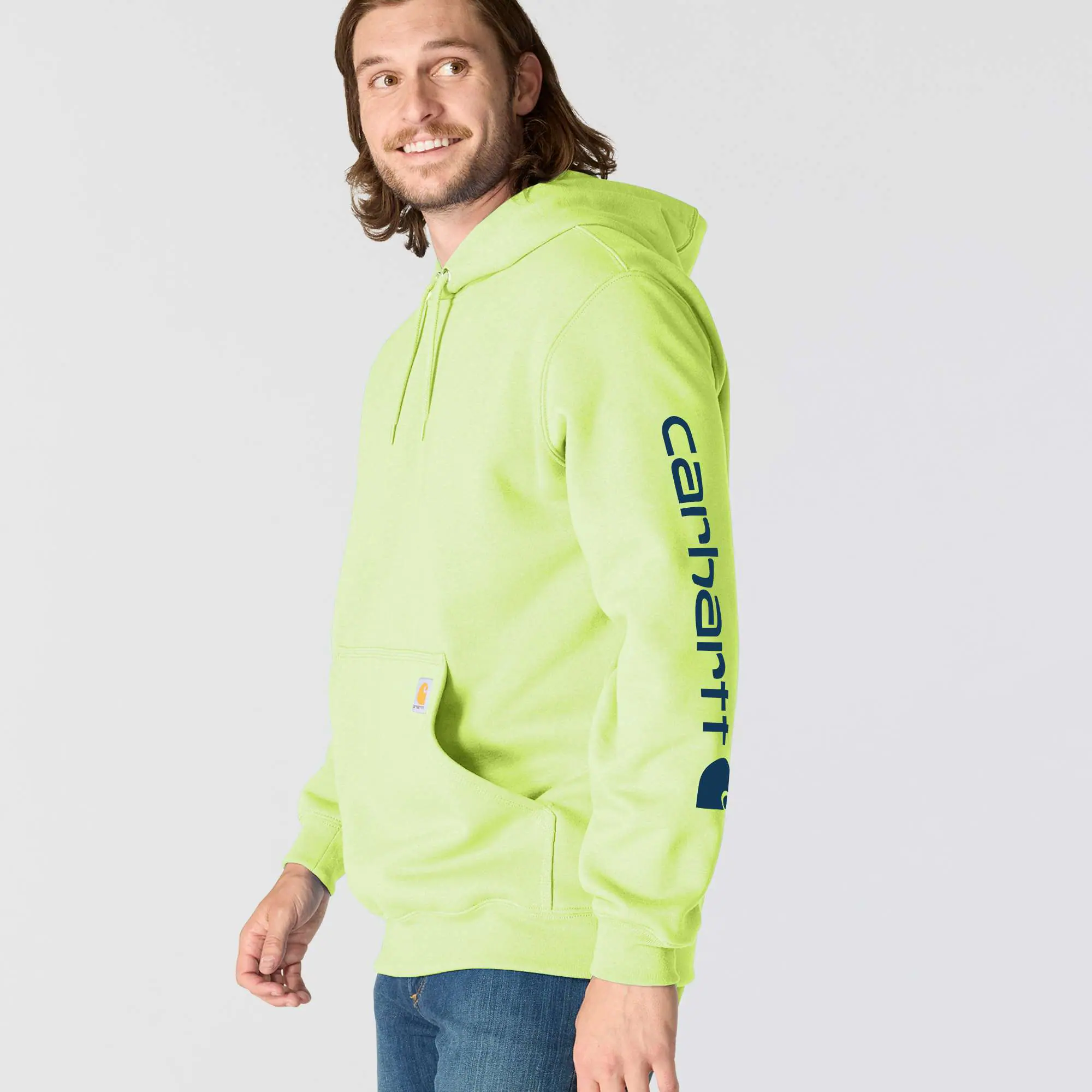 Loose Fit Midweight Logo Sleeve Graphic Hoodie