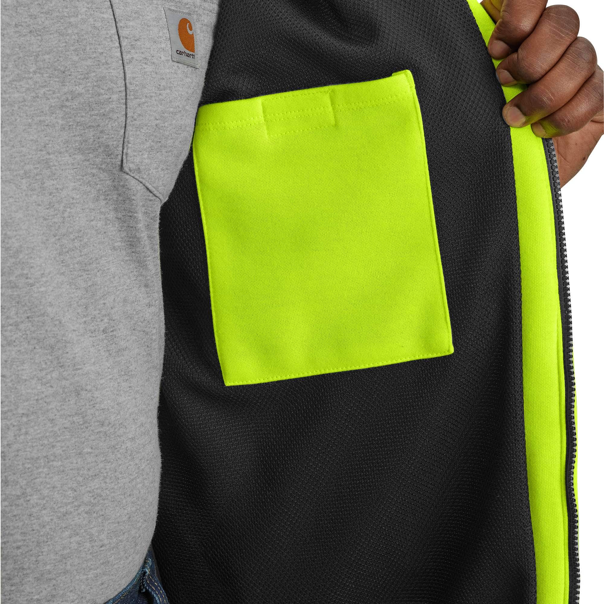 High-Visibility Loose Fit Midweight Thermal-Lined Full-Zip Class 3 Sweatshirt