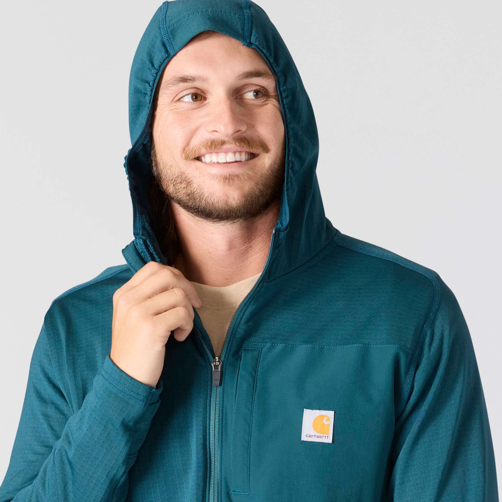 Carhartt Force® Relaxed Fit Full-Zip Long-Sleeve Hooded Fleece-Lined Shirt