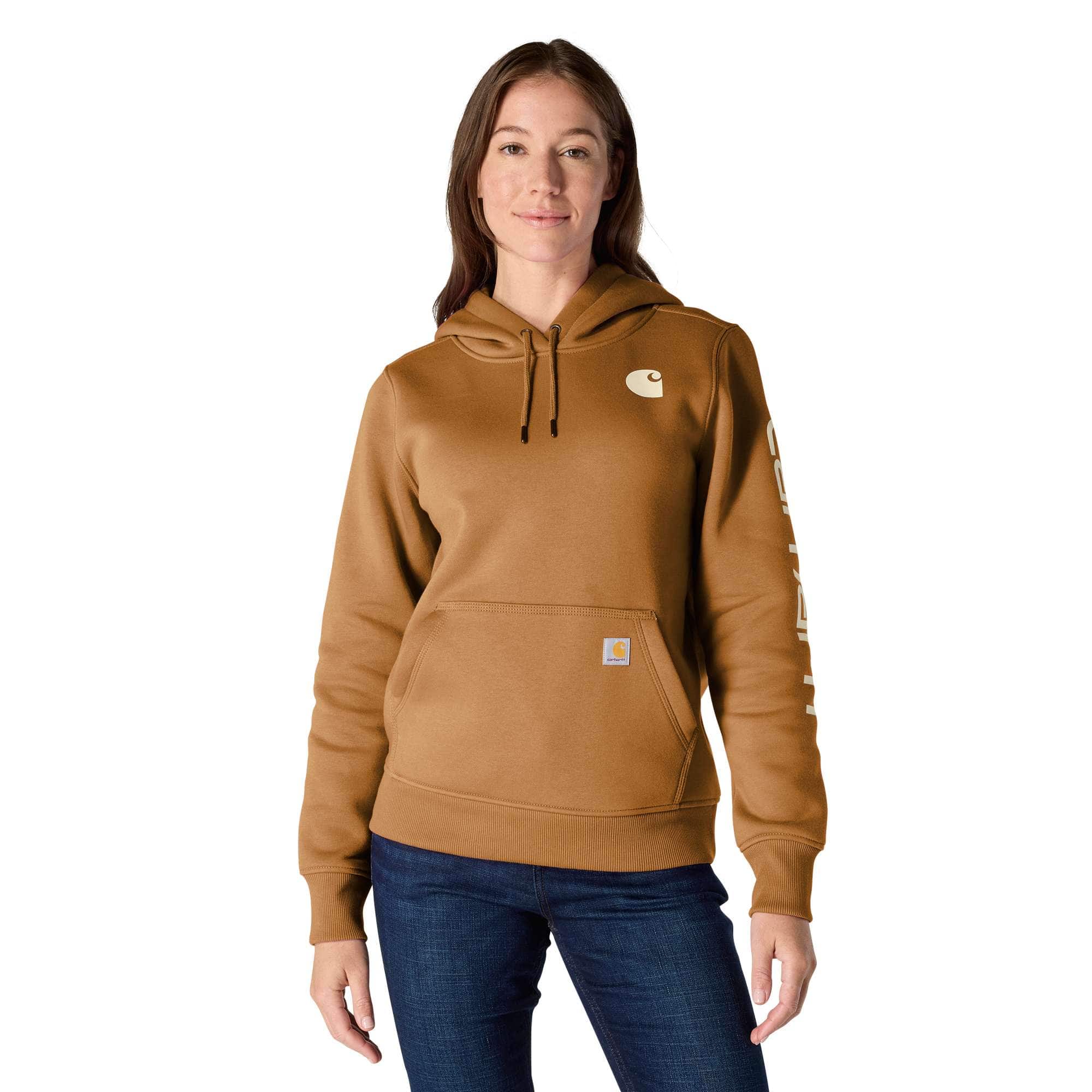 Women's Relaxed Fit Midweight Logo Sleeve Graphic Hoodie