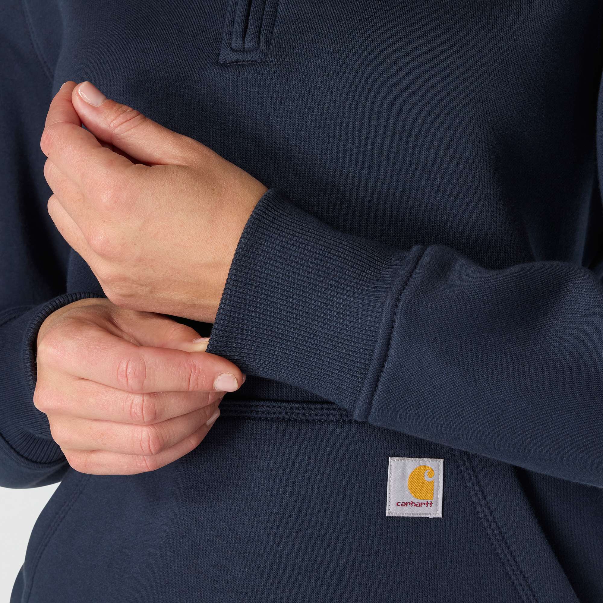 Women's Relaxed Fit Midweight Quarter-Zip Mock-Neck Sweatshirt