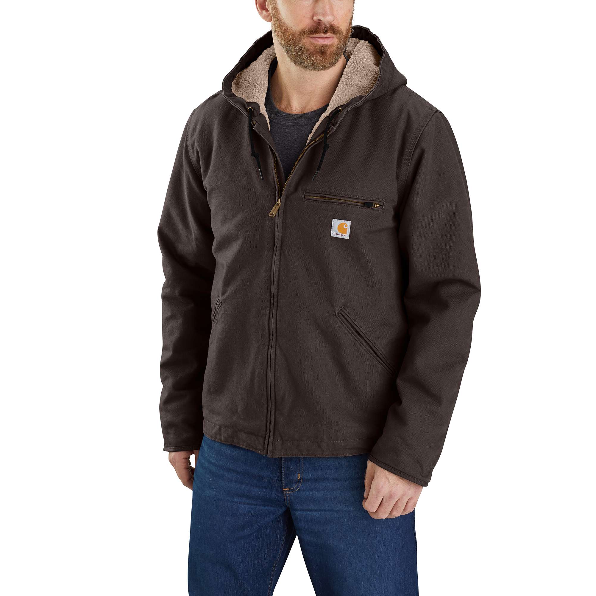 Men's Sherpa-Lined Jacket - Relaxed Fit - Washed Duck - 3 Warmest Rating