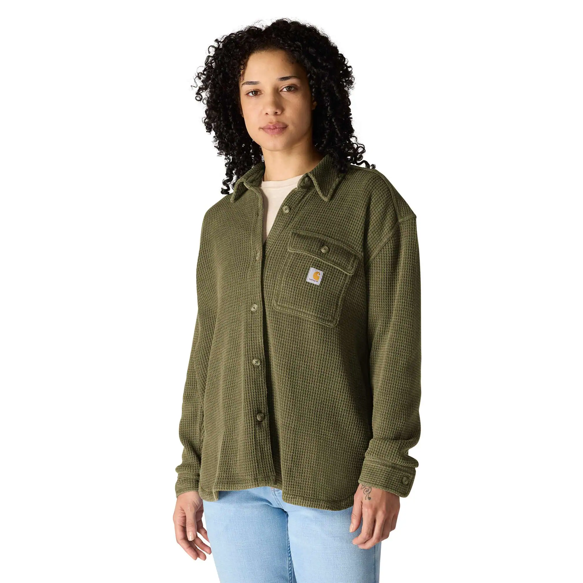 Women's Oversized-Fit Heavyweight Waffle Knit Shirt