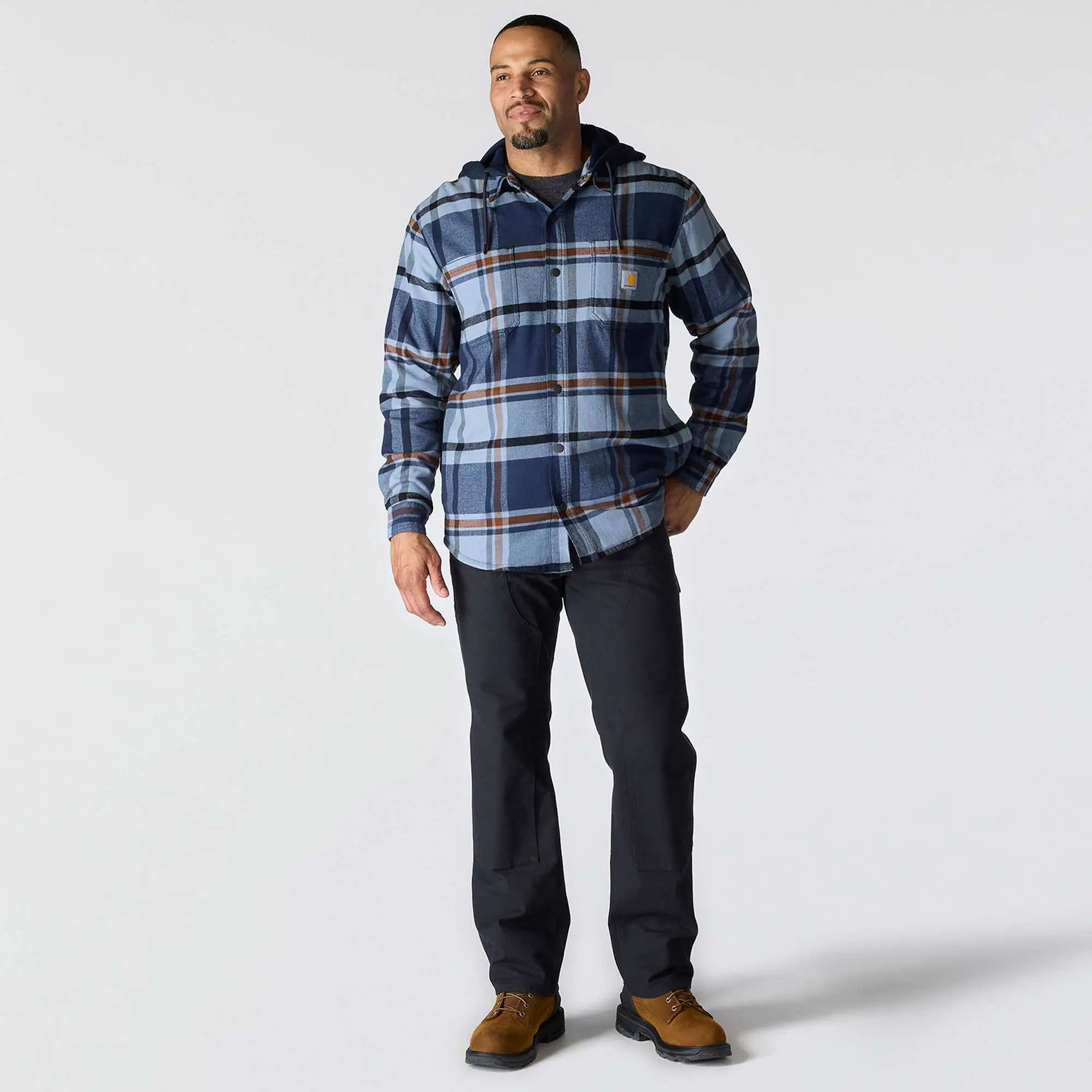 Rugged Flex® Relaxed Fit Flannel Fleece Lined Hooded Shirt Jac