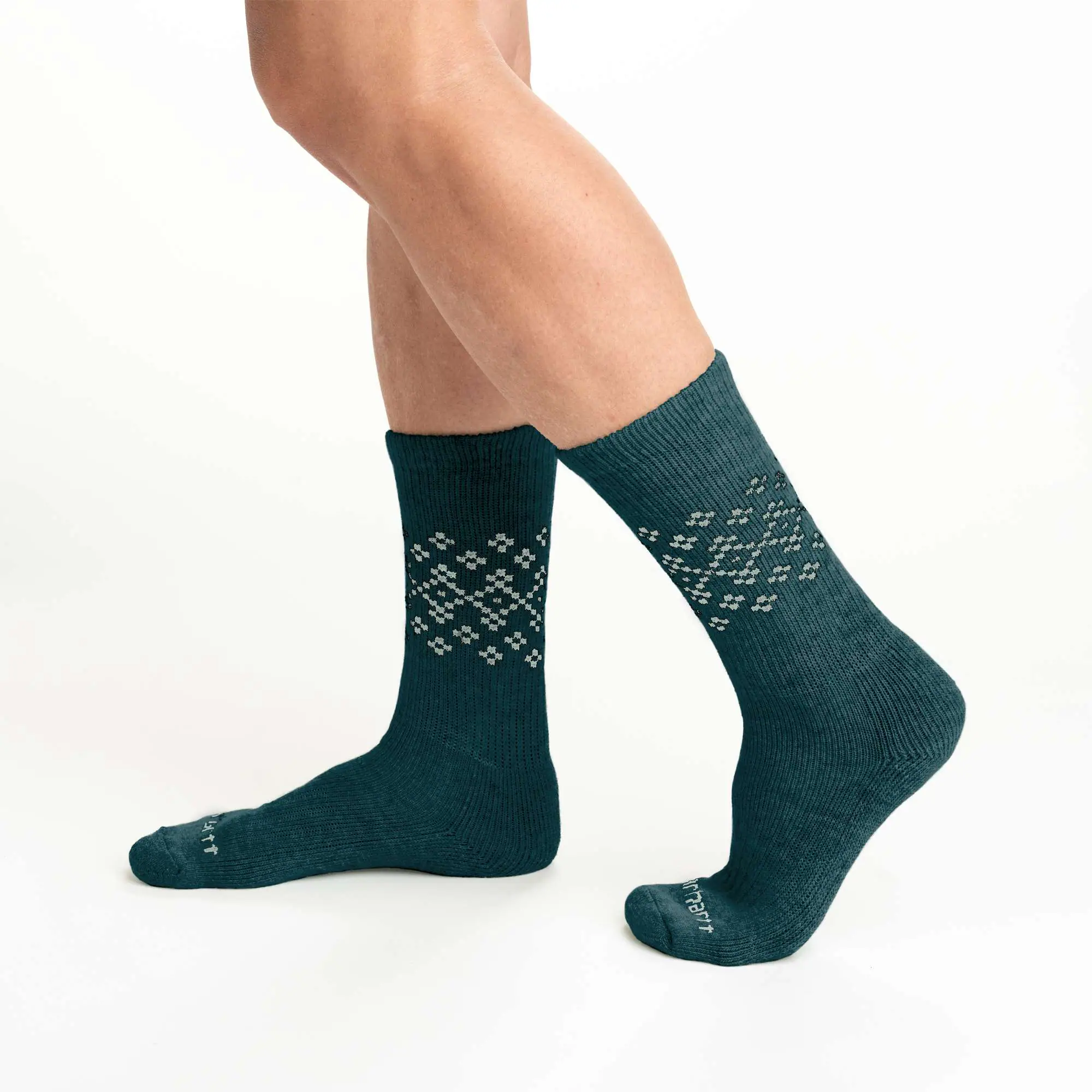 Women's Midweight Synthetic-Wool Blend Fairisle Crew Sock 2-Pack