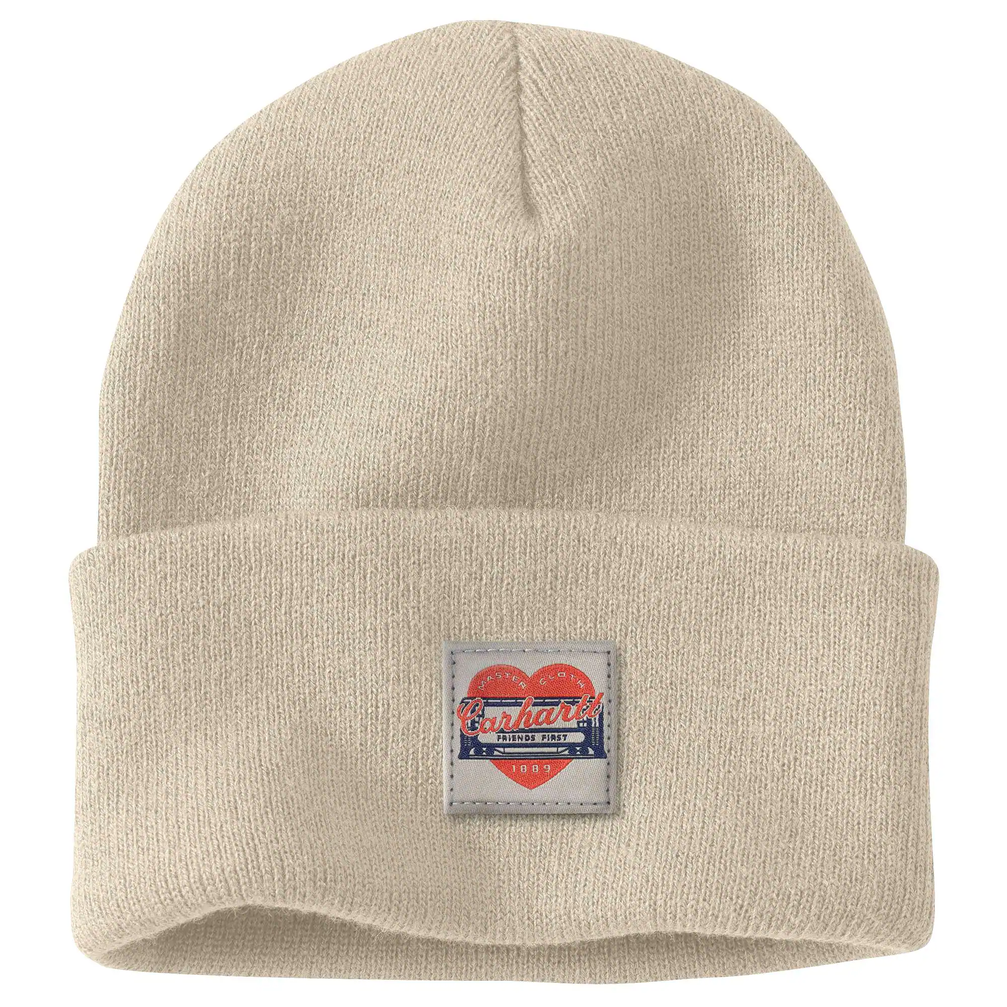 Women's Knit Heart Patch Beanie