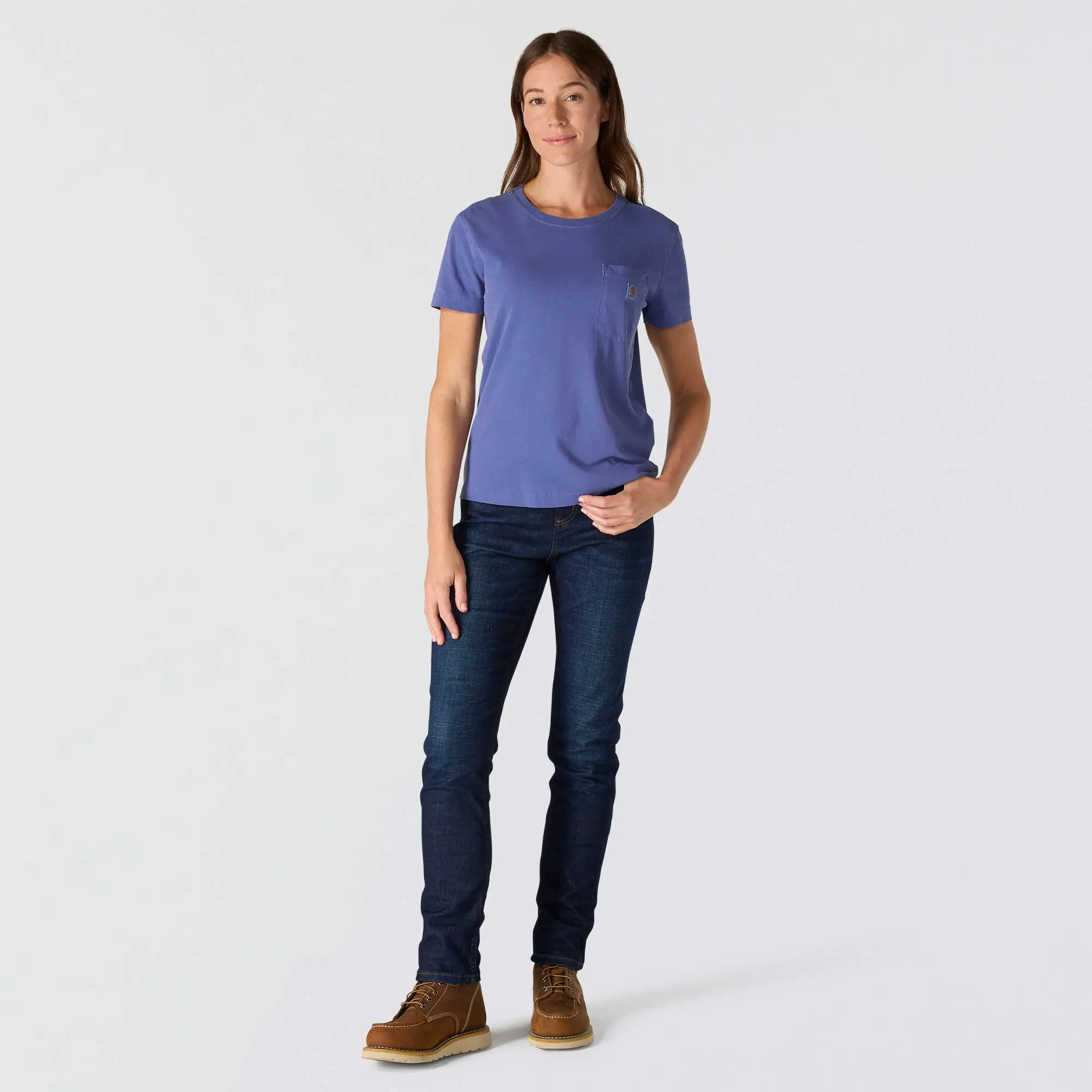 Women's Re-Engineered Relaxed Fit Midweight Short-Sleeve Garment Dye Pocket T-Shirt