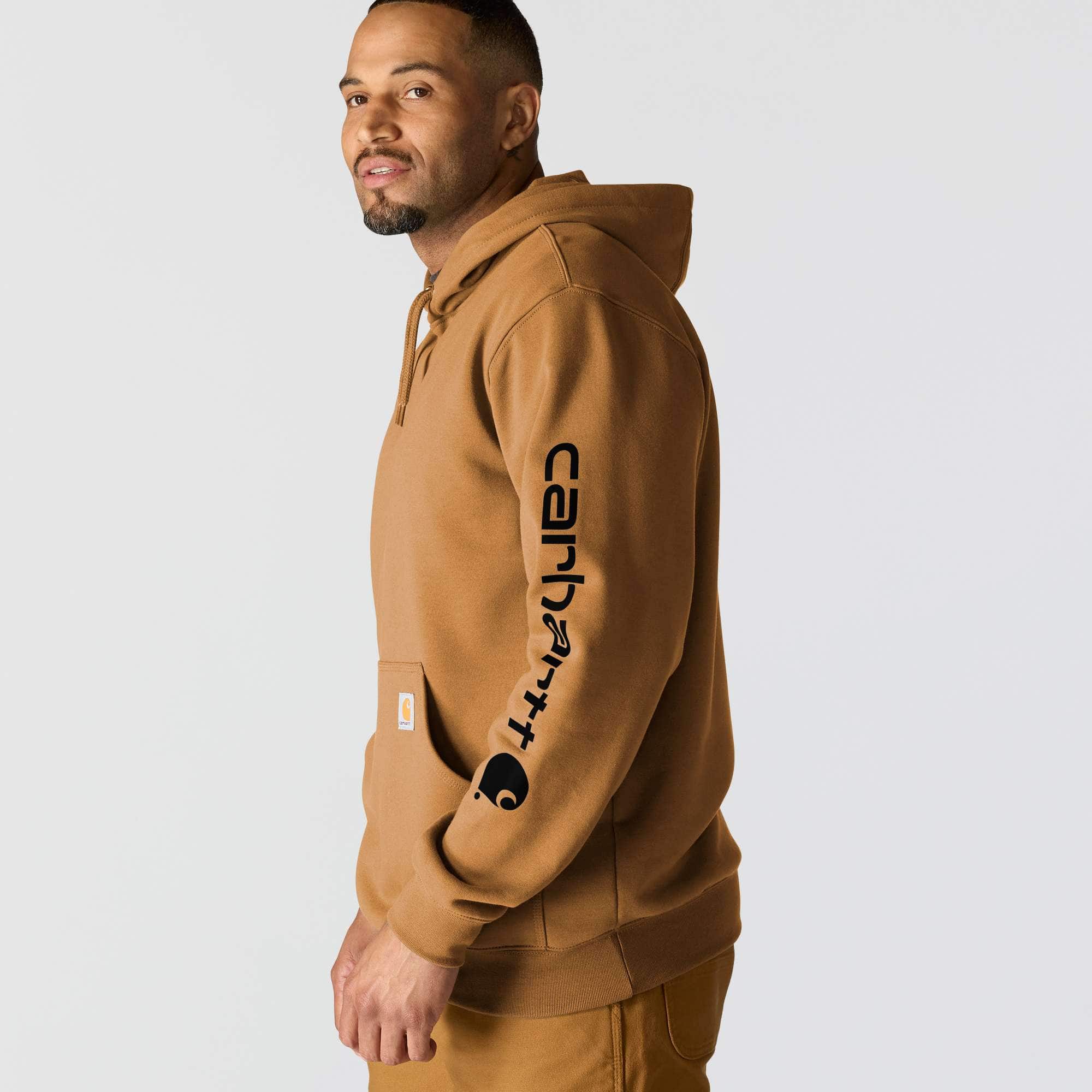 Loose Fit Midweight Logo Sleeve Graphic Hoodie