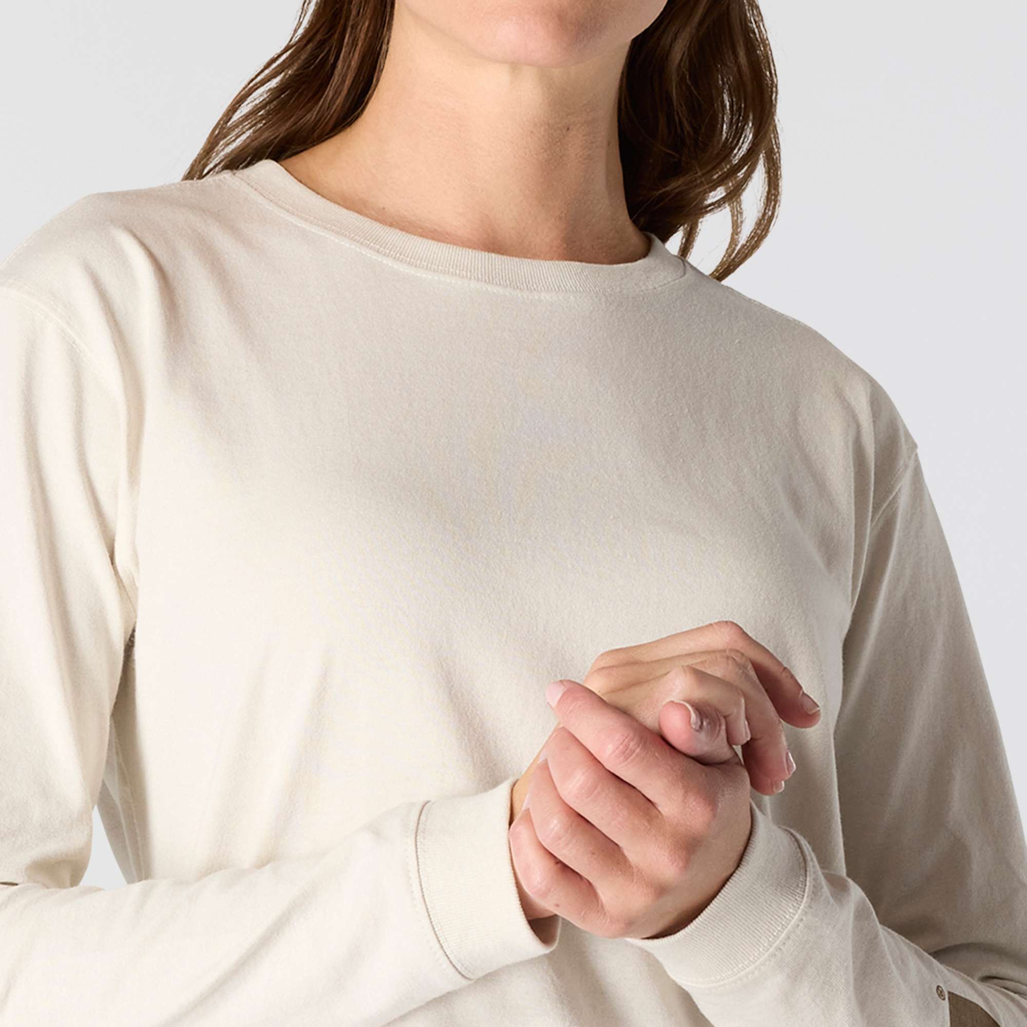 Women's Loose Fit Heavyweight Long-Sleeve Logo Sleeve Graphic T-Shirt