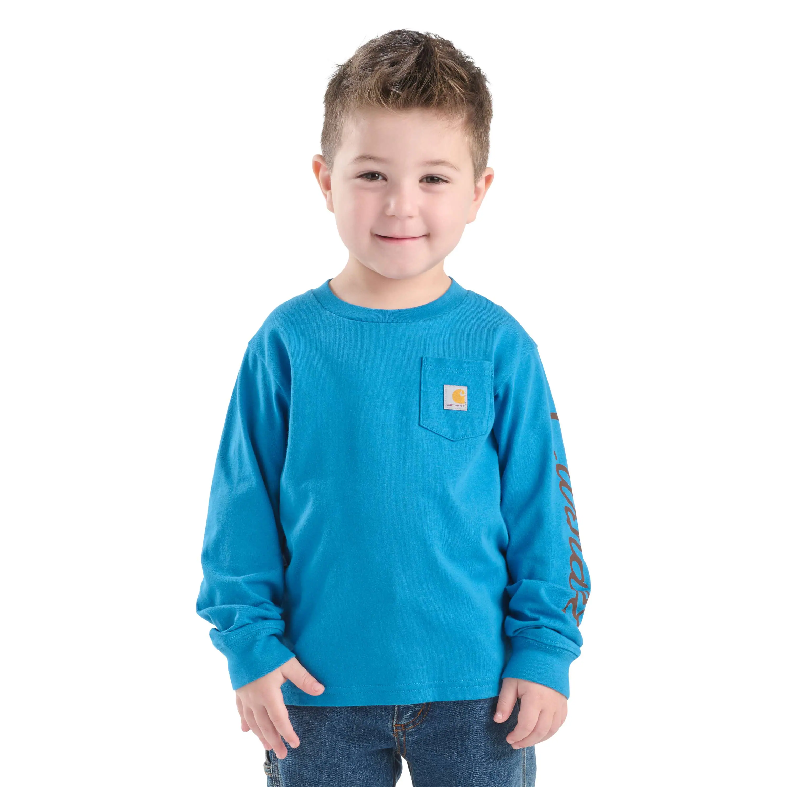 Boys' Long Sleeve Dog Pocket T-Shirt (Toddler/Child/Youth)