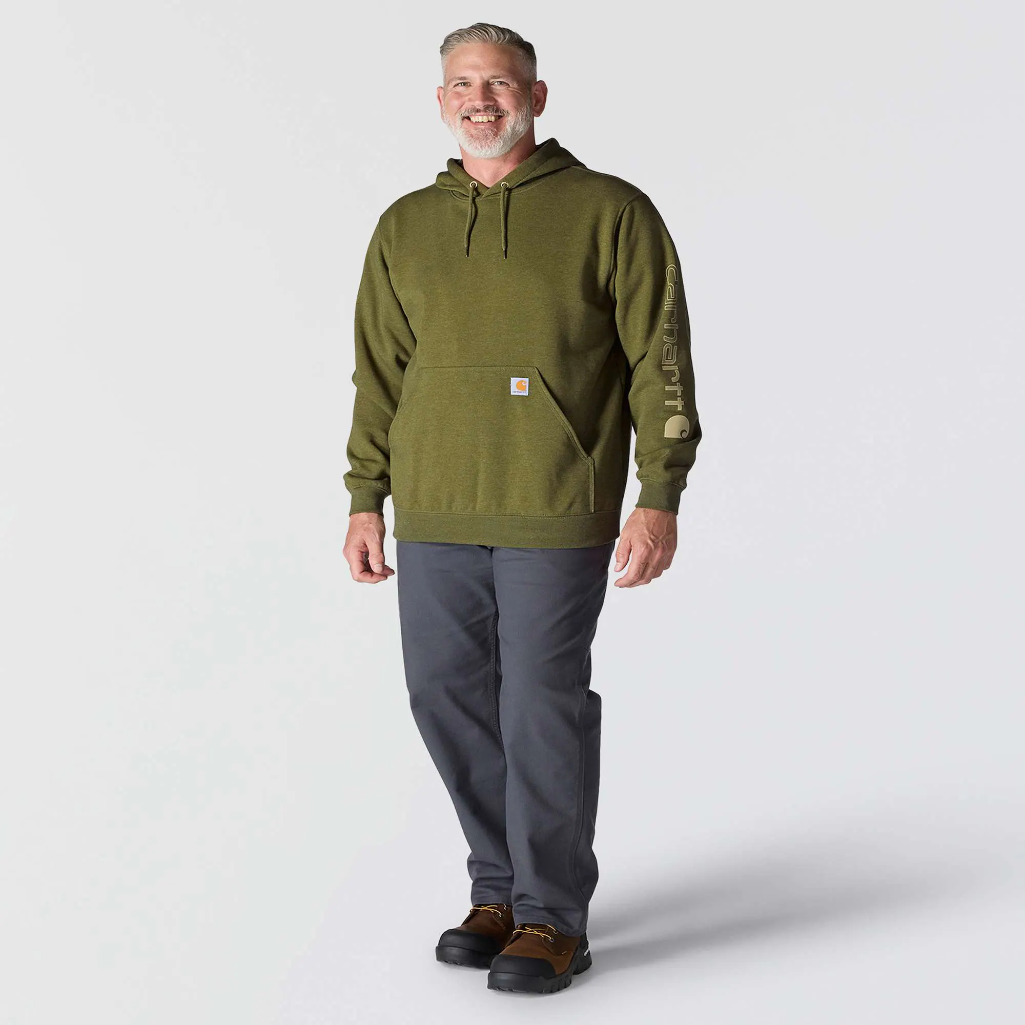 Loose Fit Midweight Logo Sleeve Graphic Hoodie