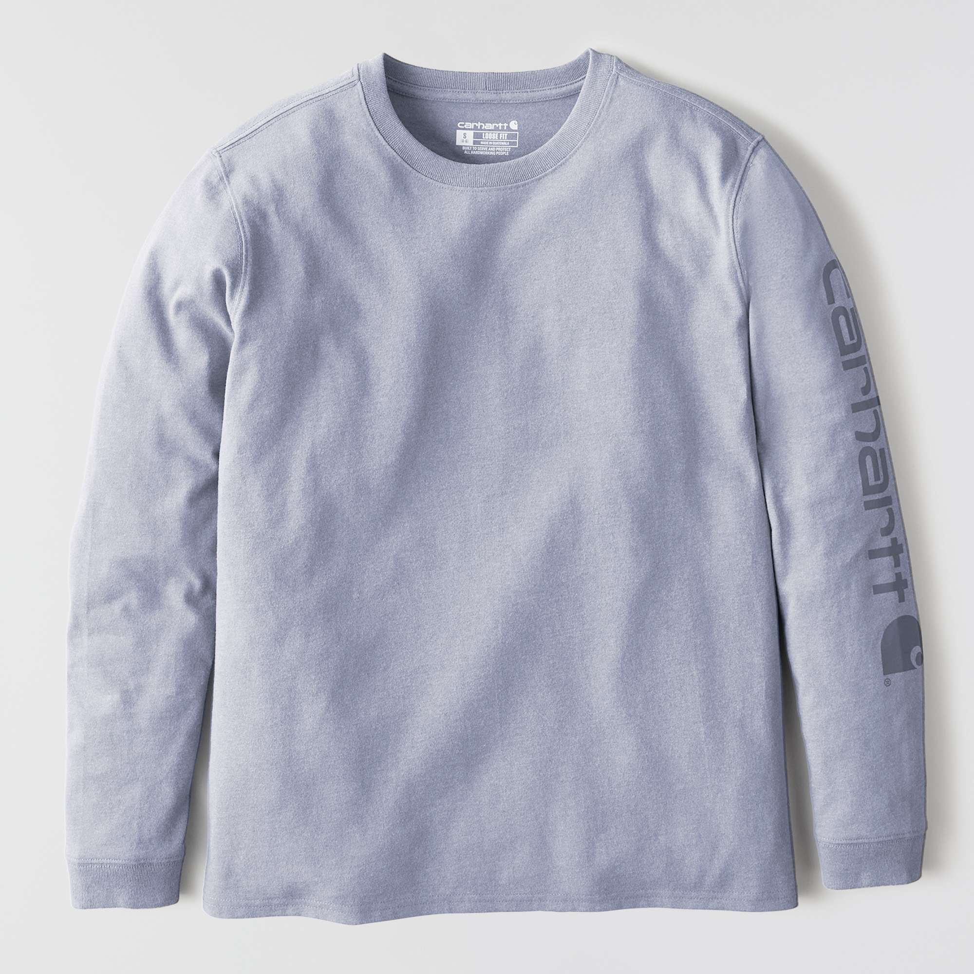 Women's Loose Fit Heavyweight Long-Sleeve Logo Sleeve Graphic T-Shirt