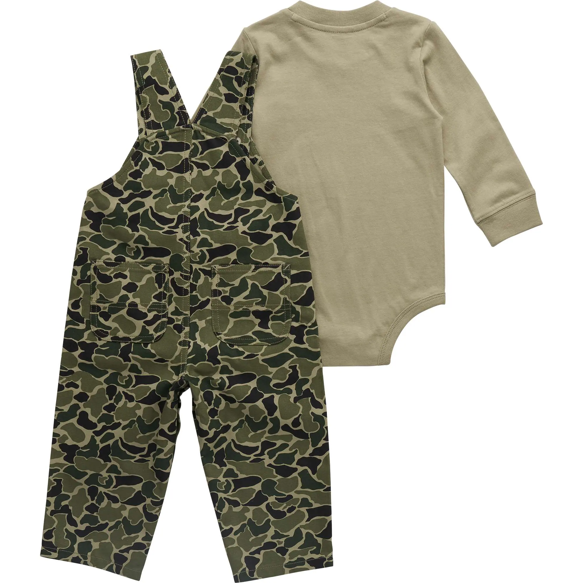 Boys' 2-Piece Long Sleeve Bodysuit & Canvas Overall Set (Baby)
