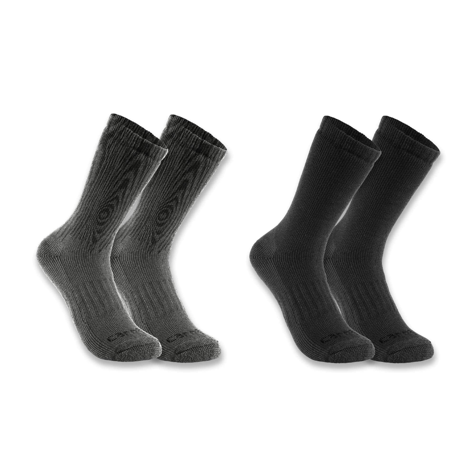 Midweight Synthetic-Wool Blend Woodgrain Crew Sock 2-Pack