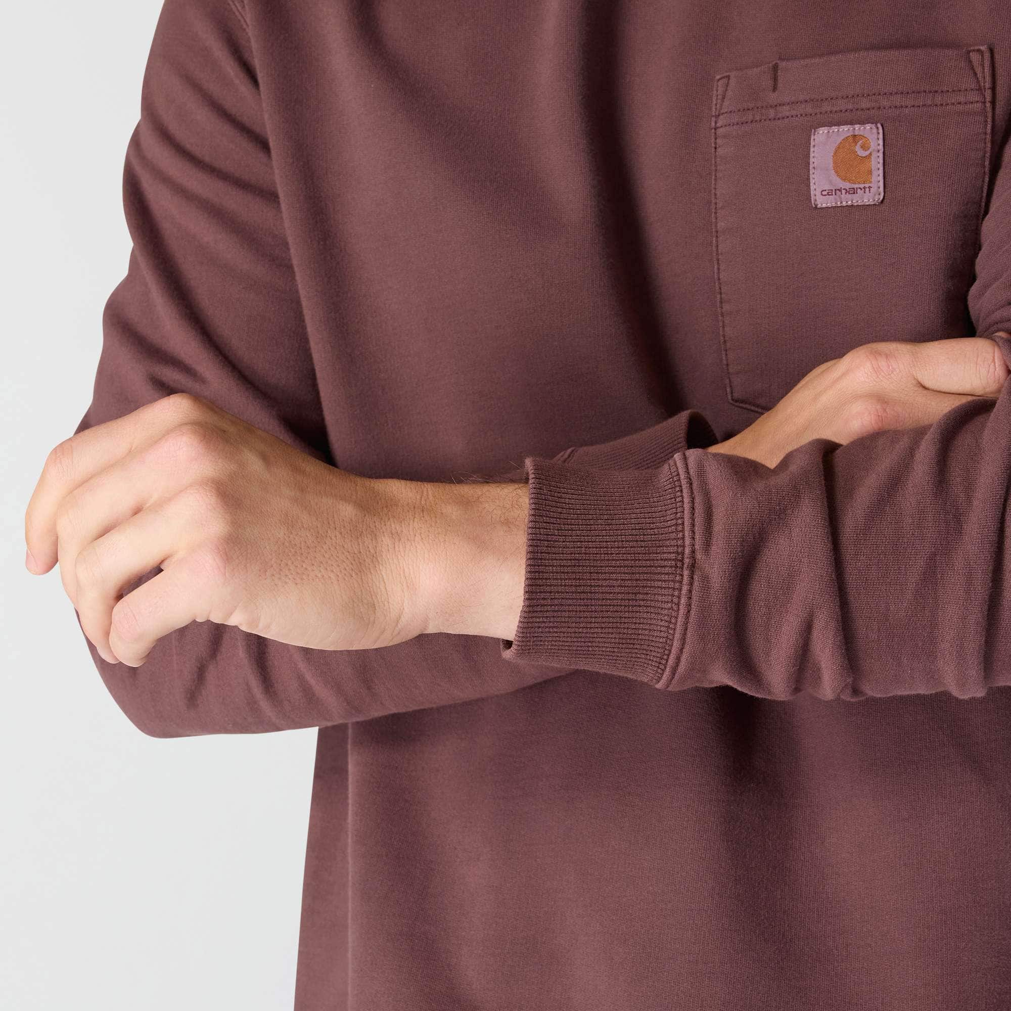 Relaxed Fit Midweight Garment Dye French Terry Crewneck Pocket Sweatshirt