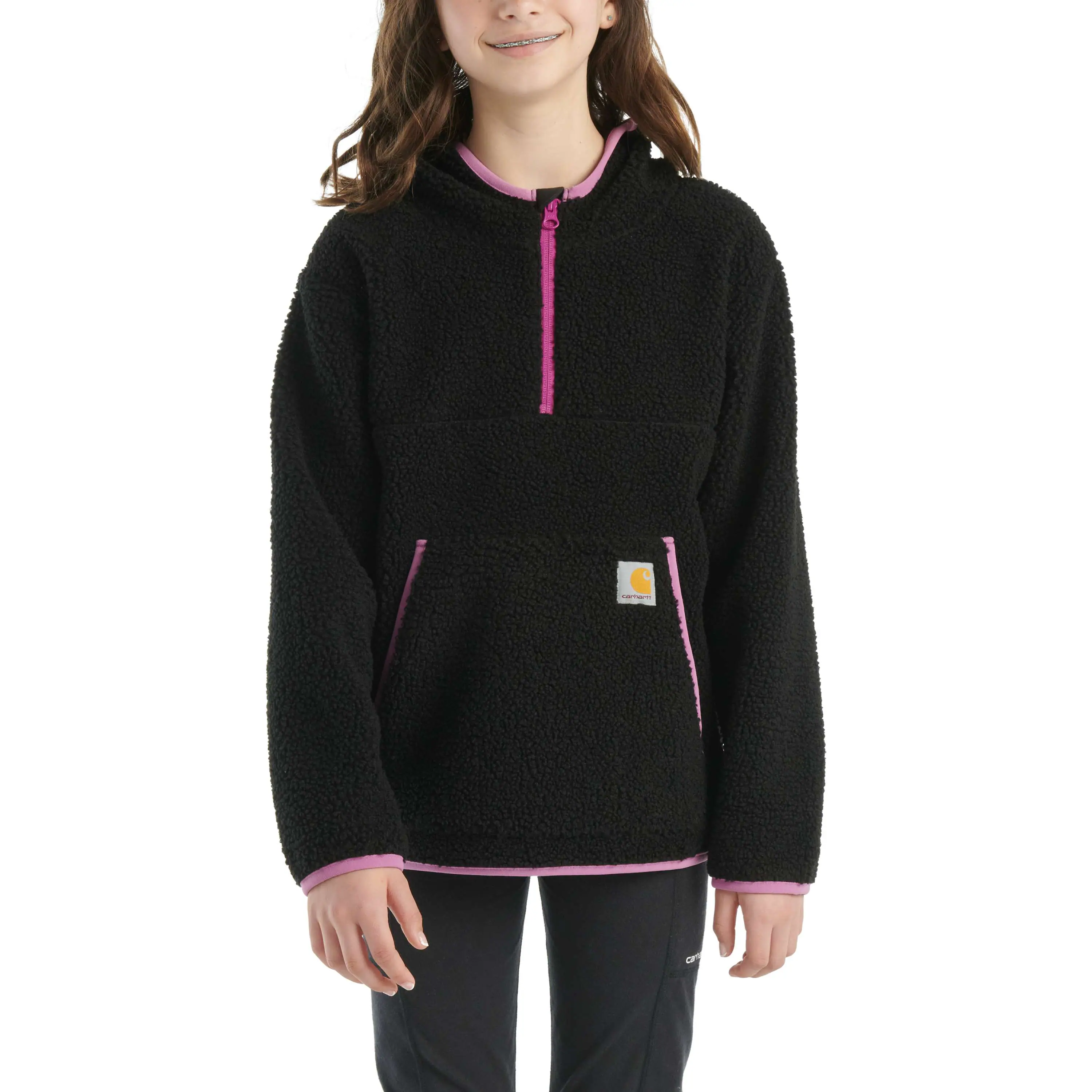 Girls' Long-Sleeve Fleece Hooded Half-Zip Sweatshirt (Toddler/Child/Youth)