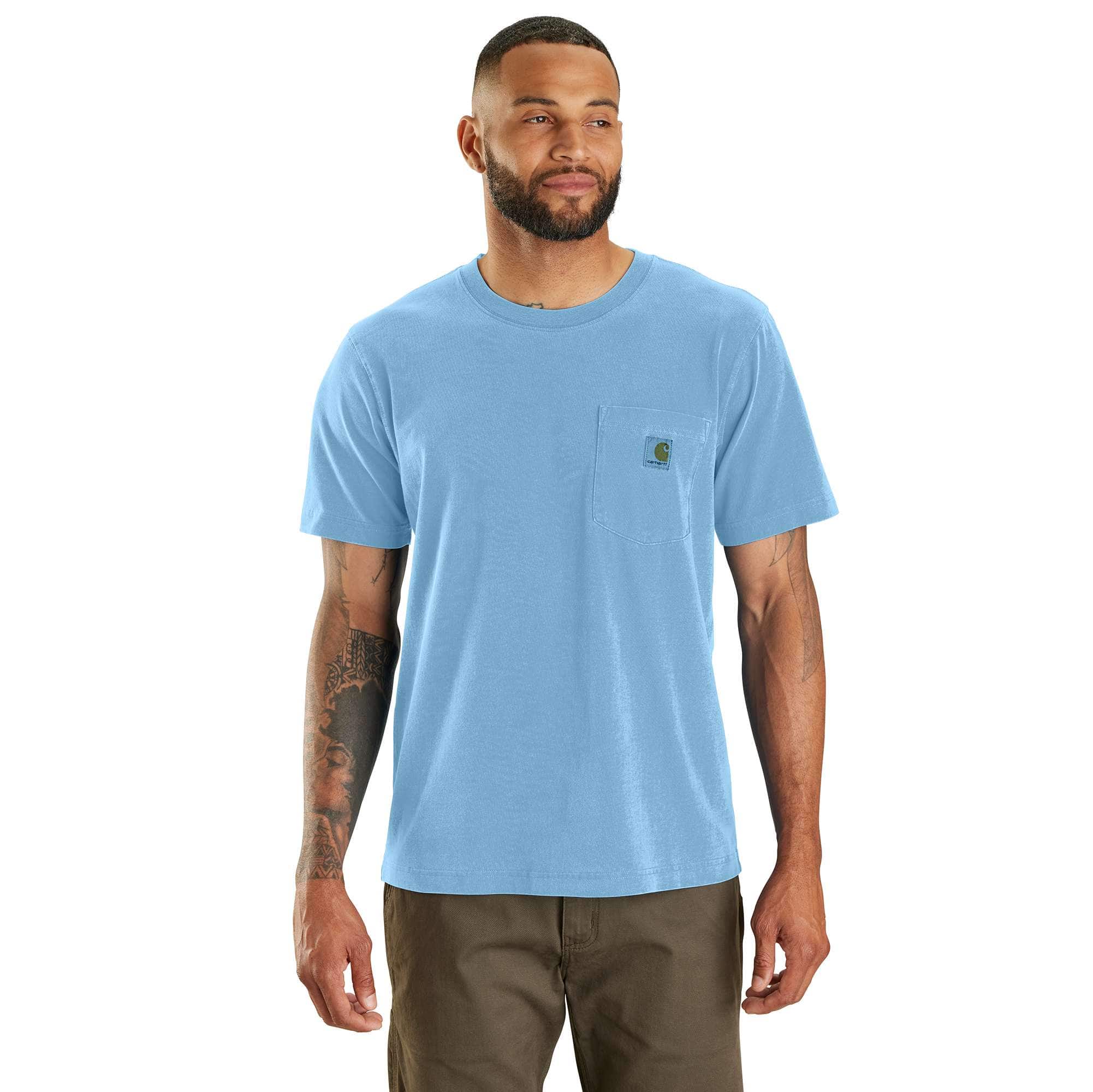 Re-Engineered Relaxed Fit Lightweight Short-Sleeve Garment Dyed Pocket T-Shirt