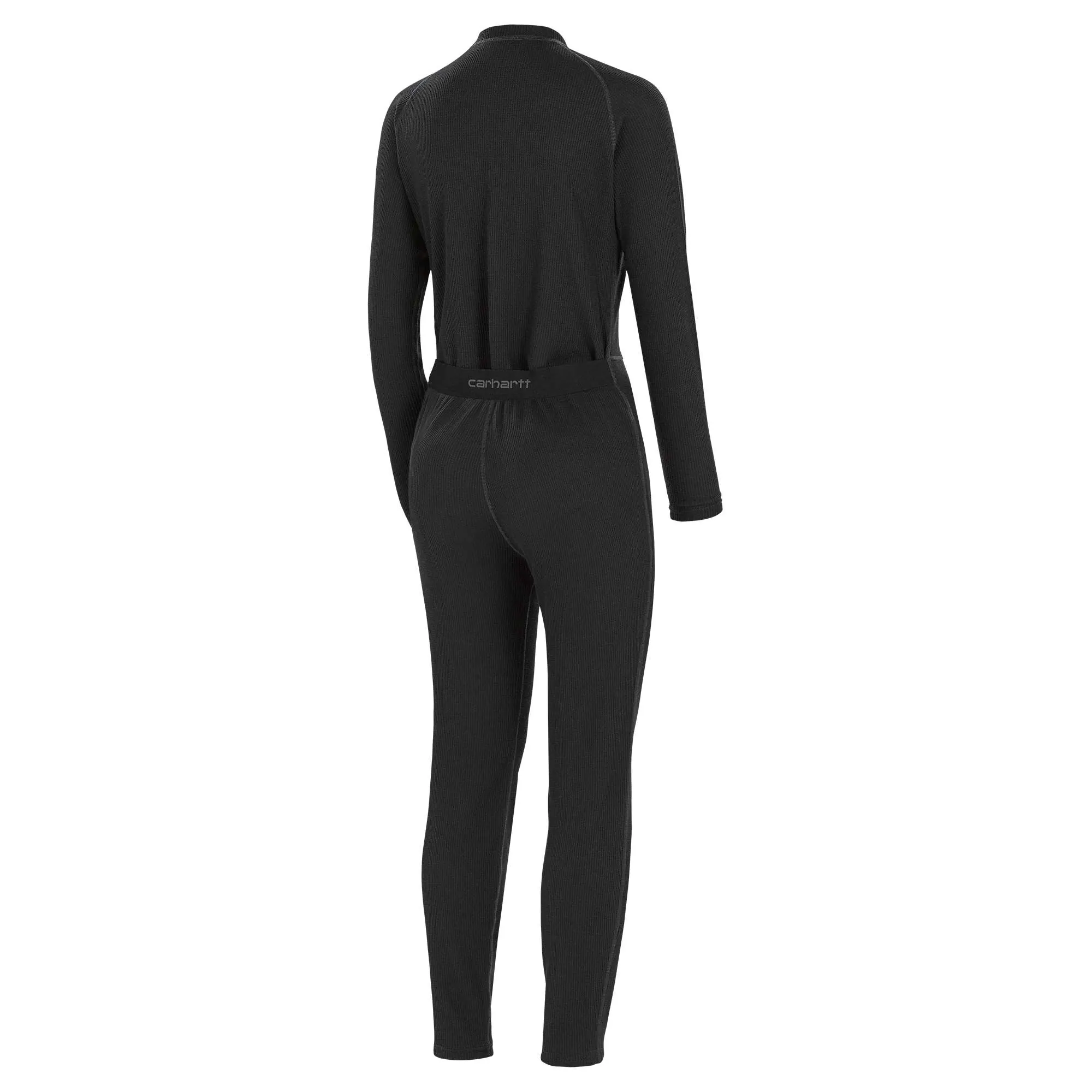 Women's Midweight Cotton Blend Waffle Zip Front Union Suit