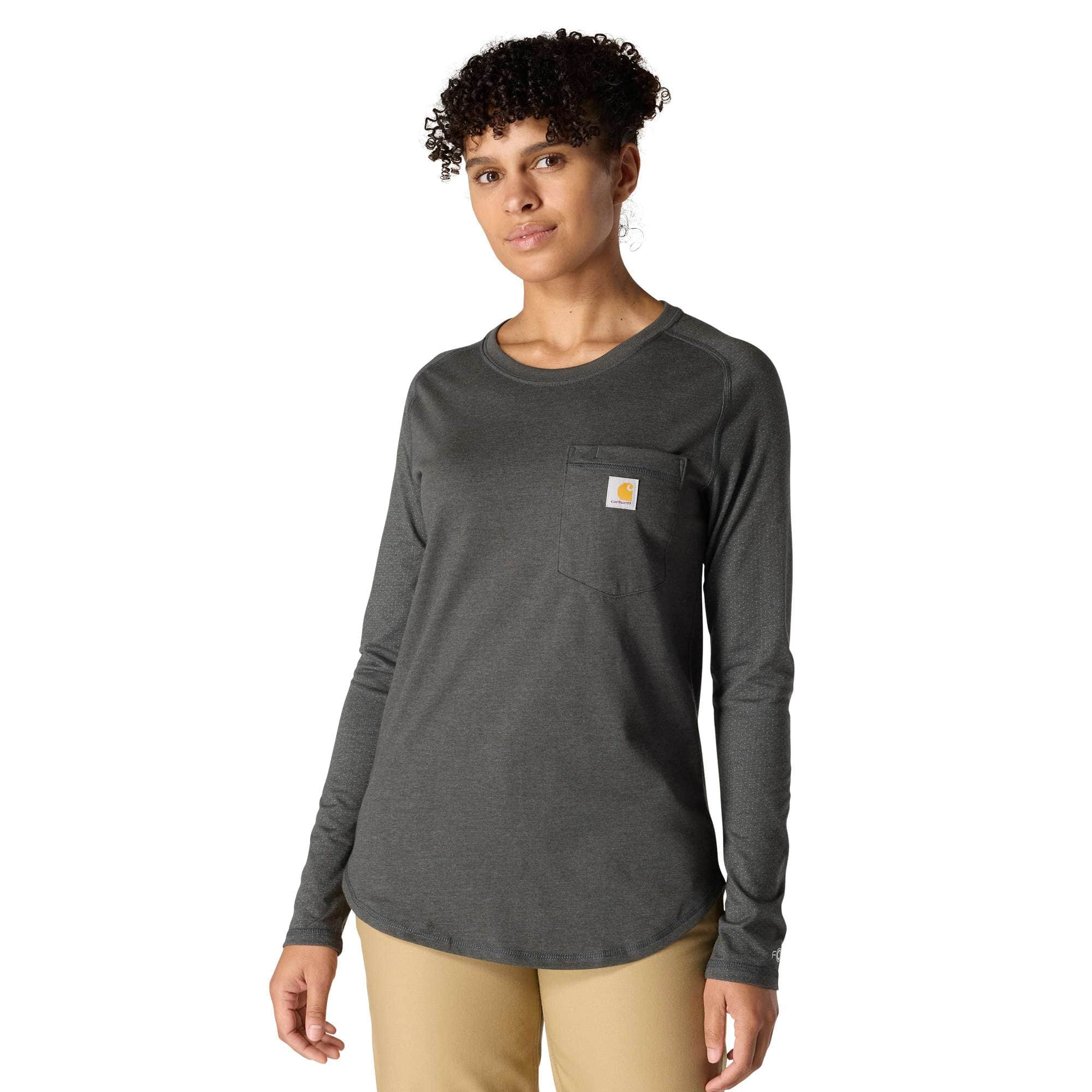 Women's Carhartt Force® Relaxed Fit Midweight Long-Sleeve Pocket T-Shirt