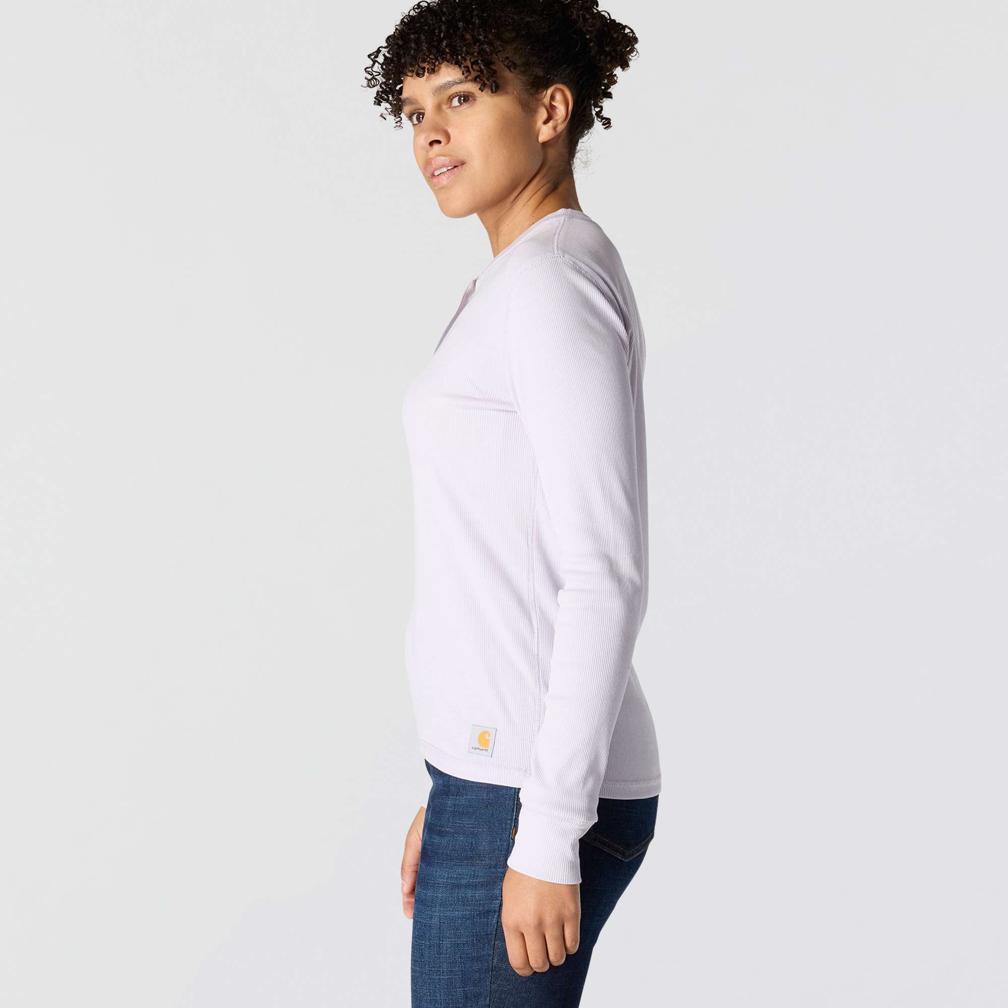 Women's TENCEL™ Fiber Series Relaxed Fit Long-Sleeve Ribbed Henley Shirt