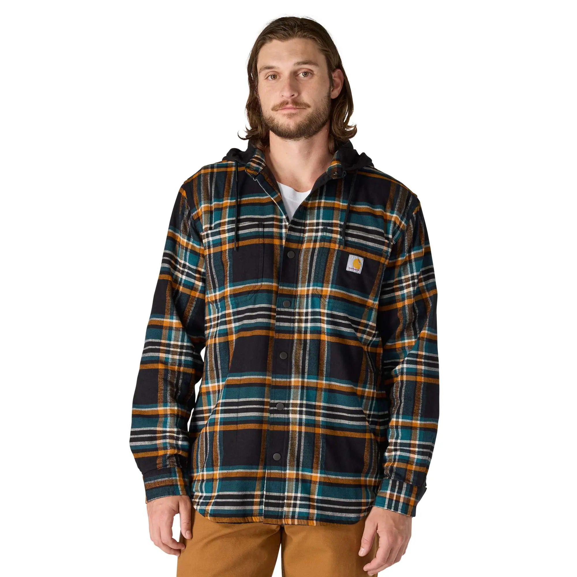 Rugged Flex® Relaxed Fit Flannel Fleece Lined Hooded Shirt Jac